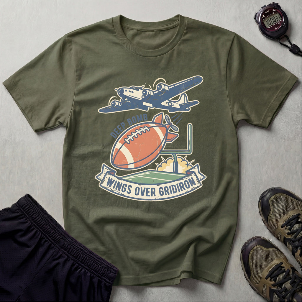 Gridiron Deep Bomb Retro Vintage Gym T-Shirt