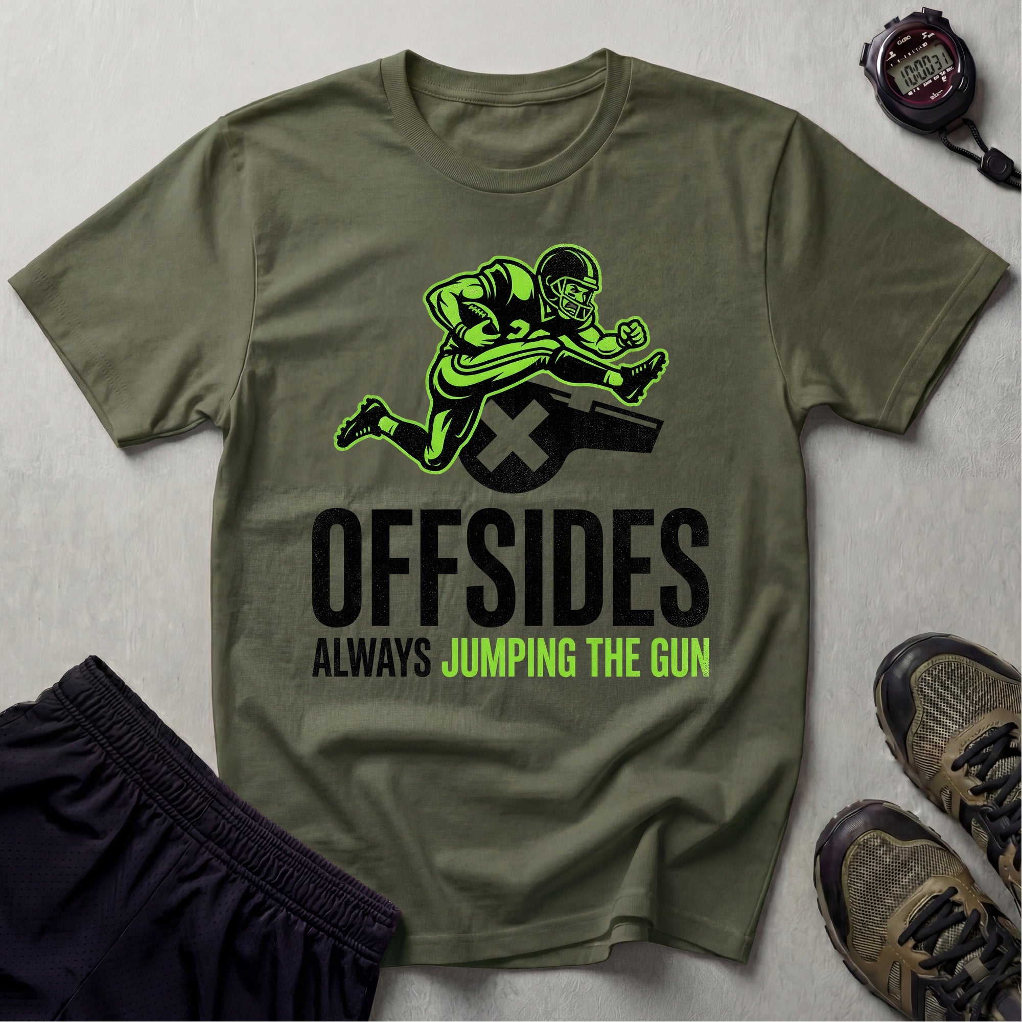 Gridiron NFL Offsides Jumping The Gun Gym T-Shirt