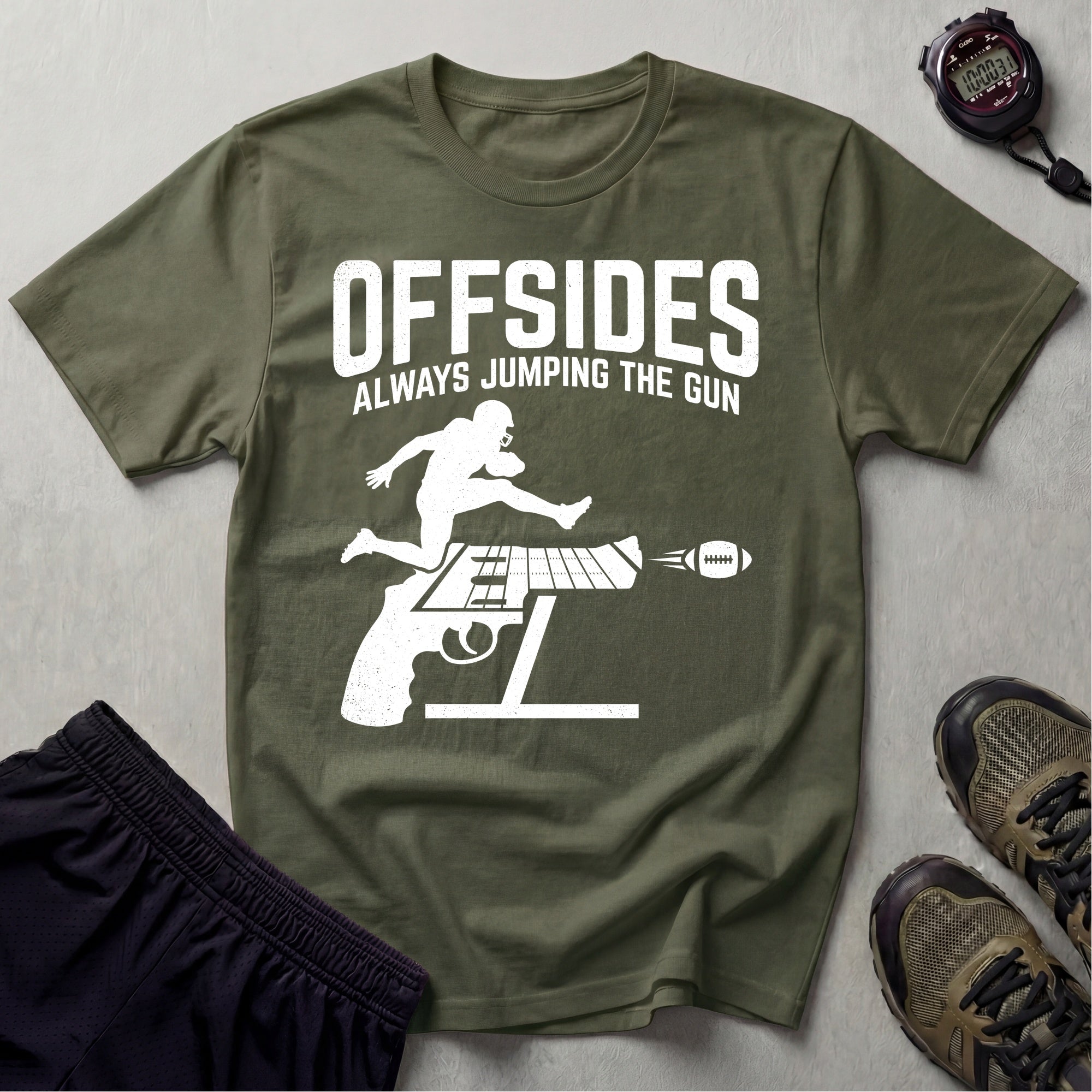 Gridiron Offsides Always Jump The Gun Gym T-Shirt