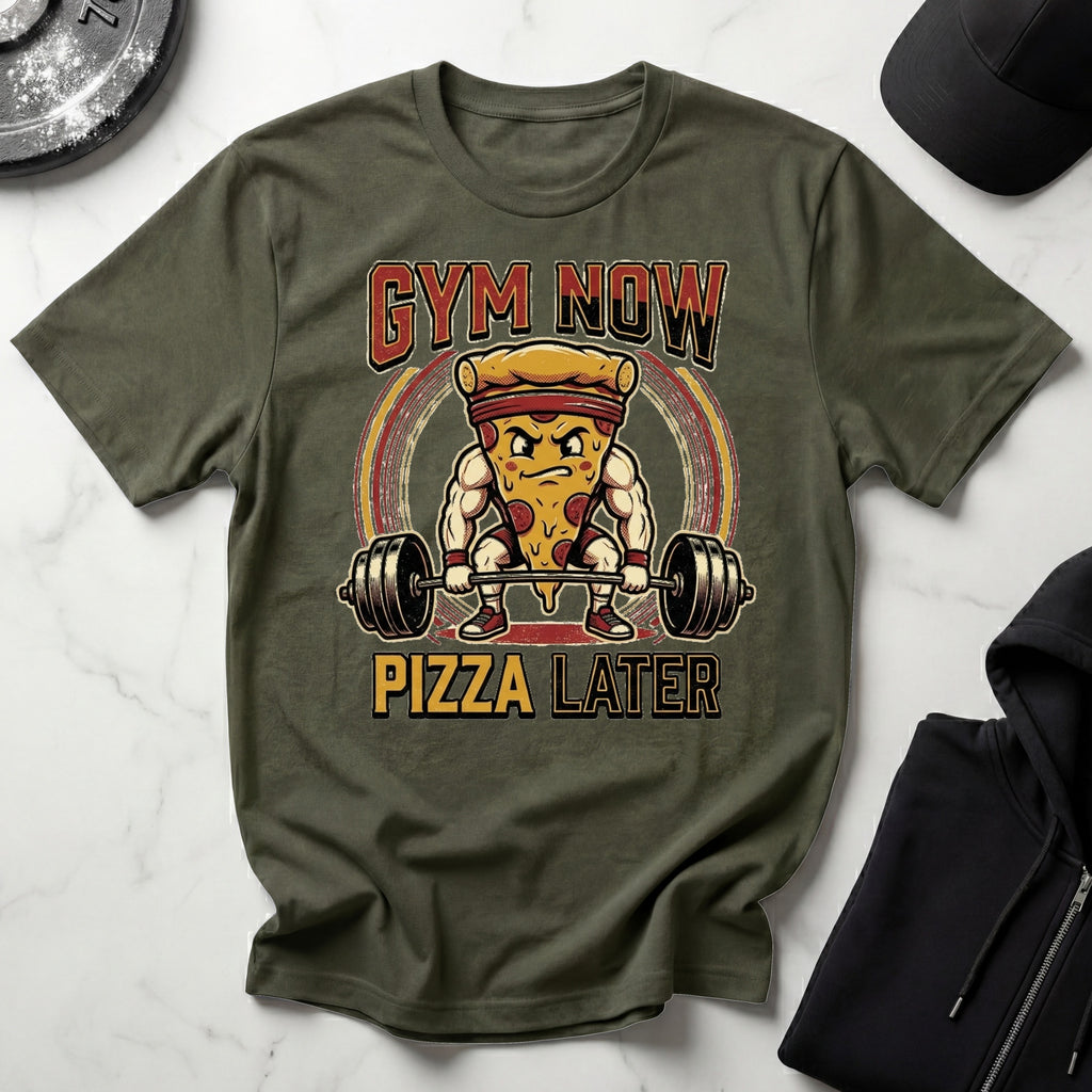 Gym Now Pizza Later Gym T-Shirt