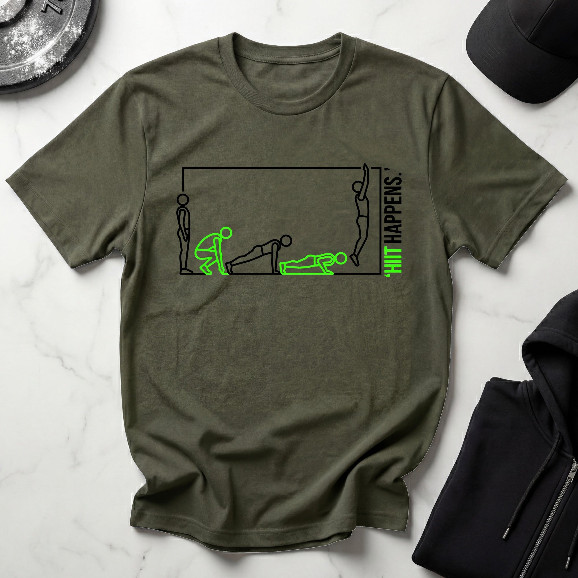 HIIT Happens Green Gym Tee Shirt