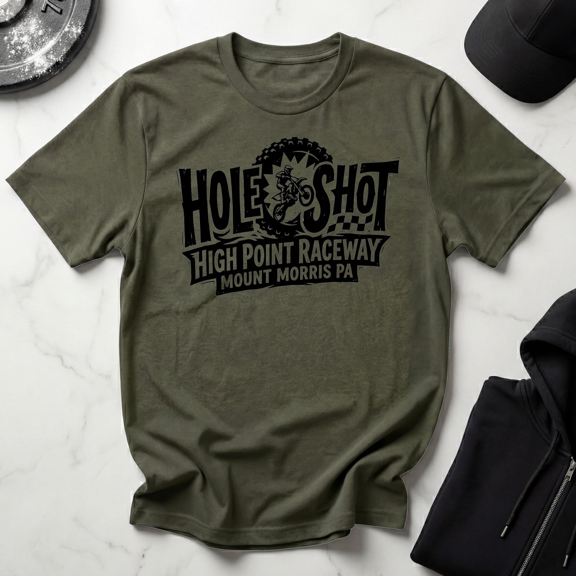 Hole Shot High Point Raceway Dirt Biker Gymwear T-Shirt