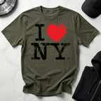 I Love NY Grunge Black Designer Gymwear T-Shirt