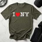 I Love NY Gym Linear Classic White Designer Gymwear T-Shirt