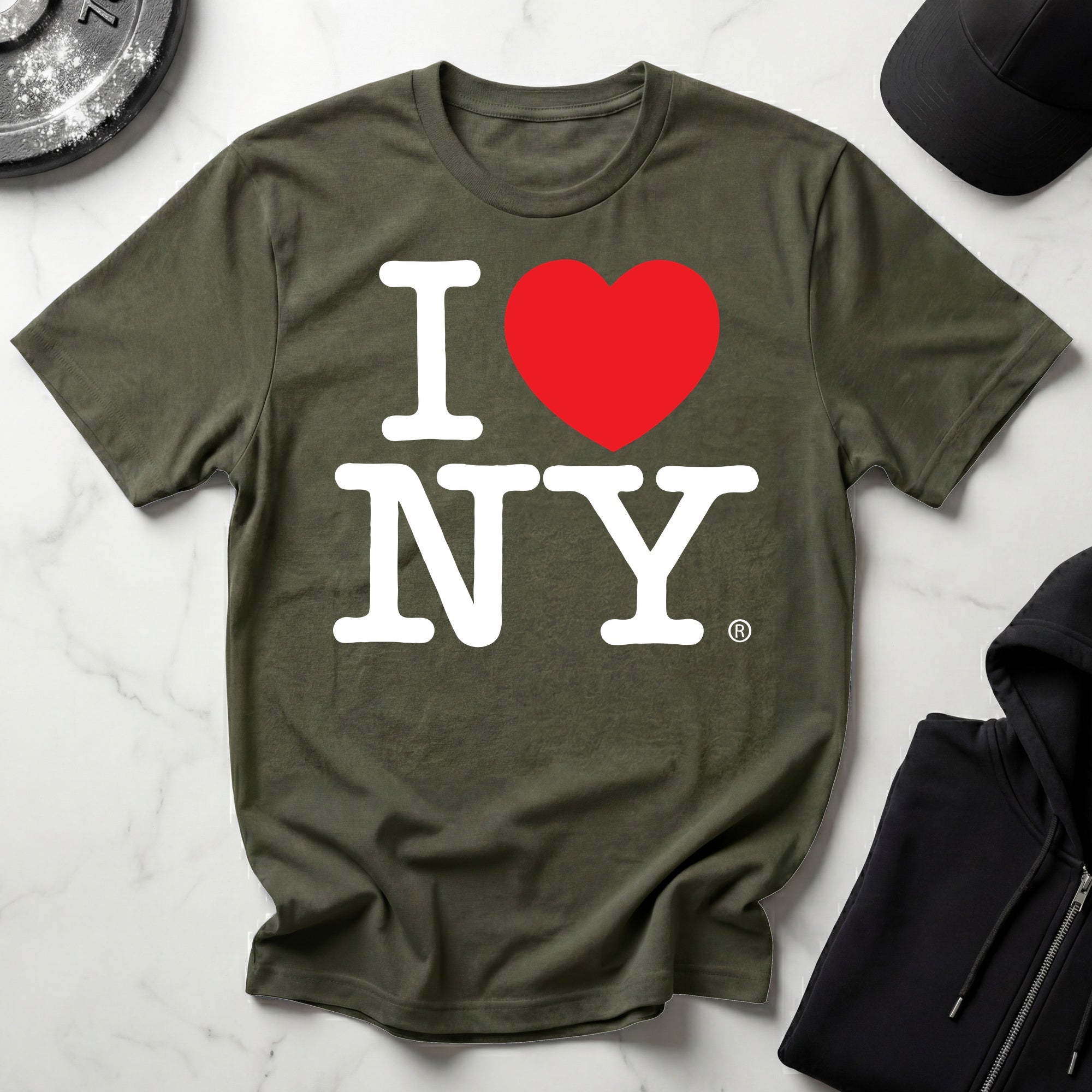 I Love NY Classic White Designer Gymwear T-Shirt
