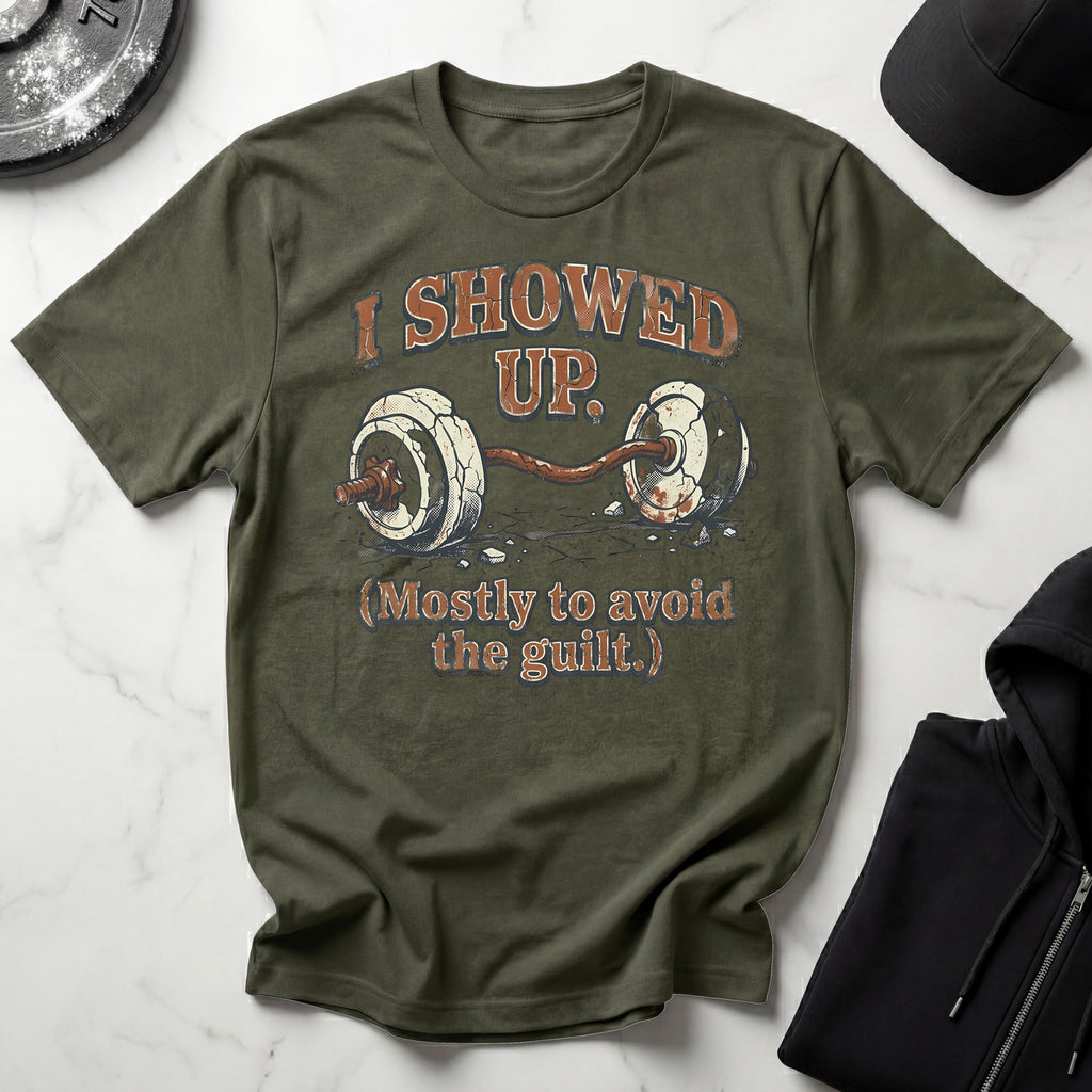 I Showed Up Vintage Gym Tee Shirt