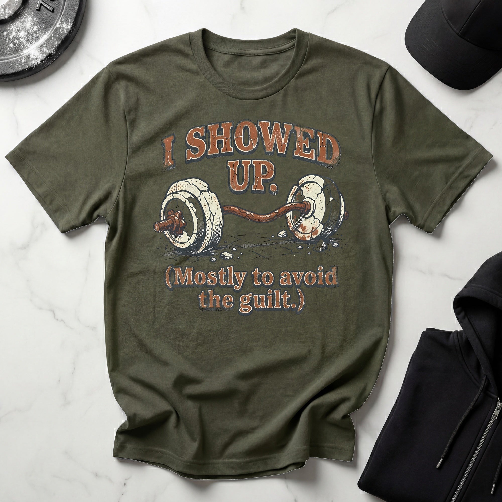 I Showed Up Vintage Gym Tee Shirt