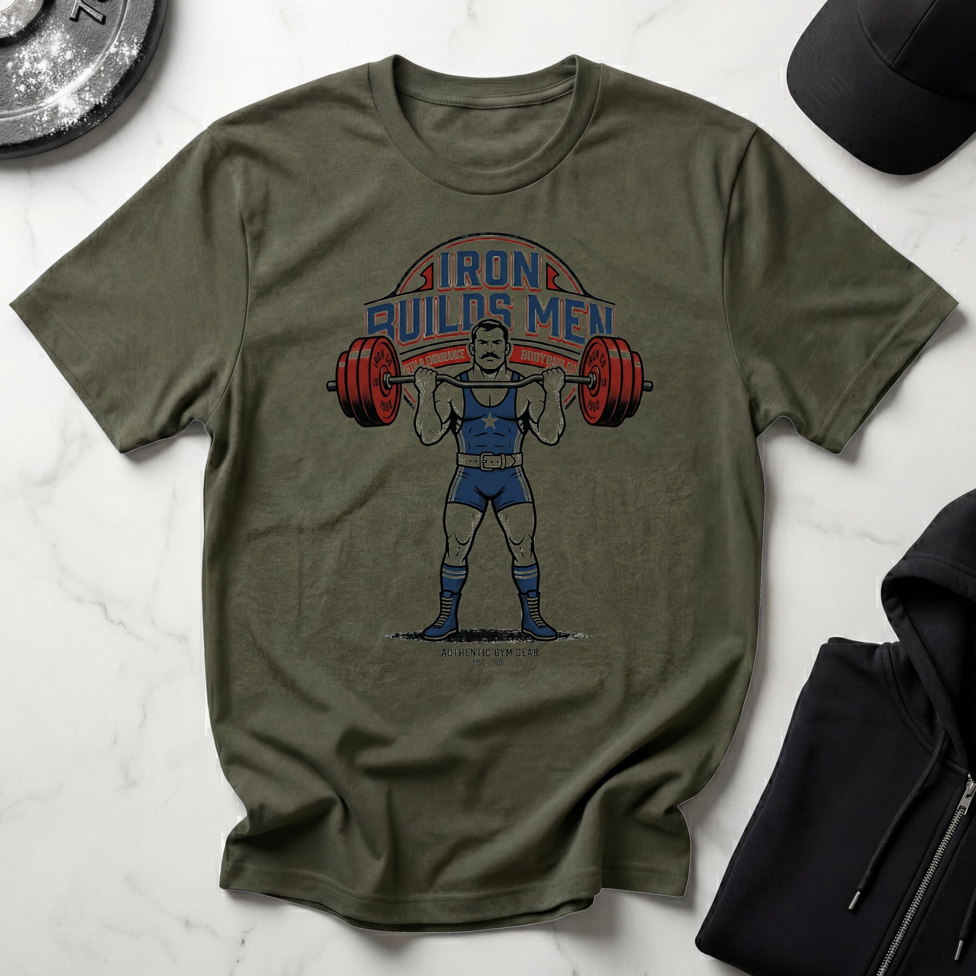Iron Builds Men 60s Gym T-Shirt