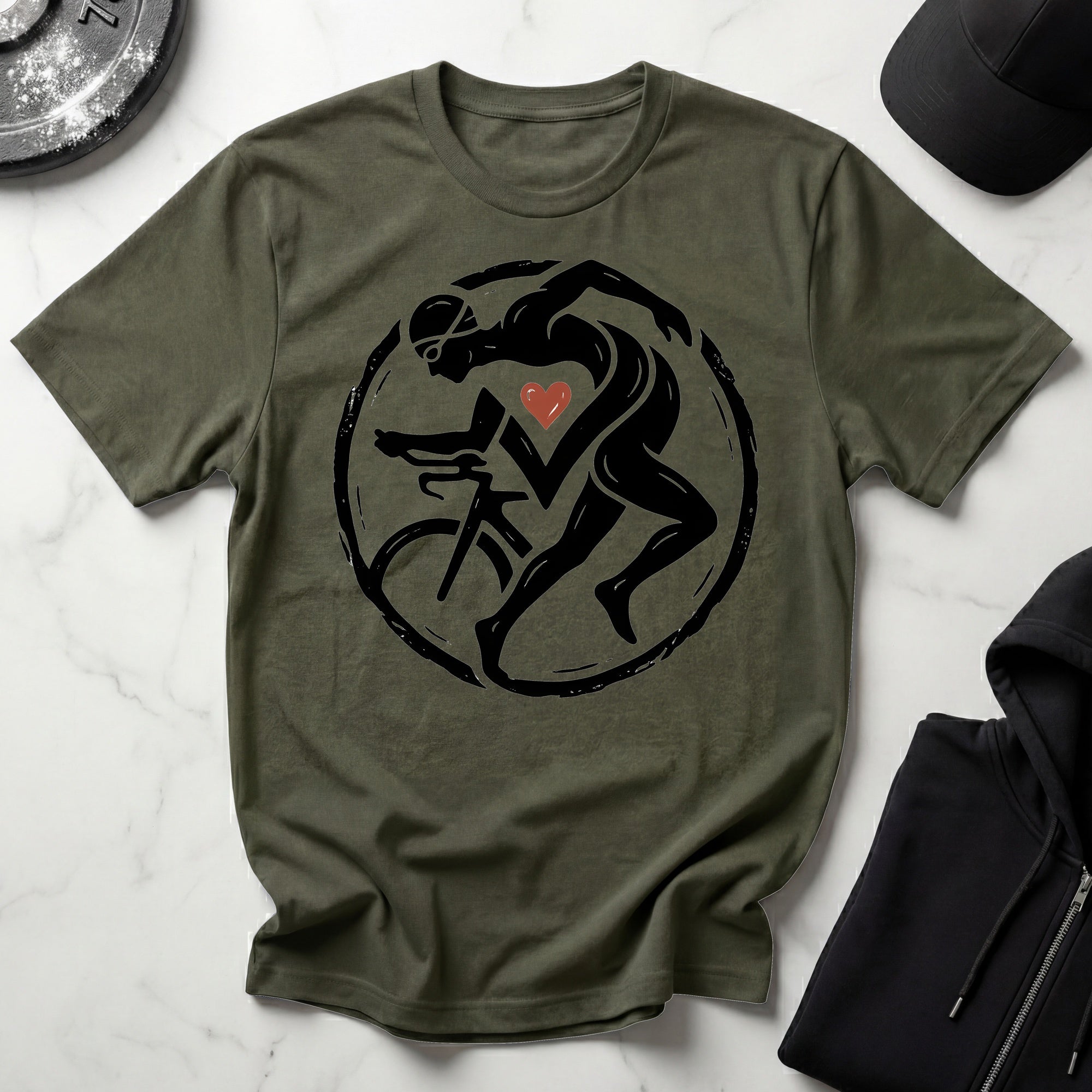 Triathlon Abstract Designer Gymwear T-Shirt