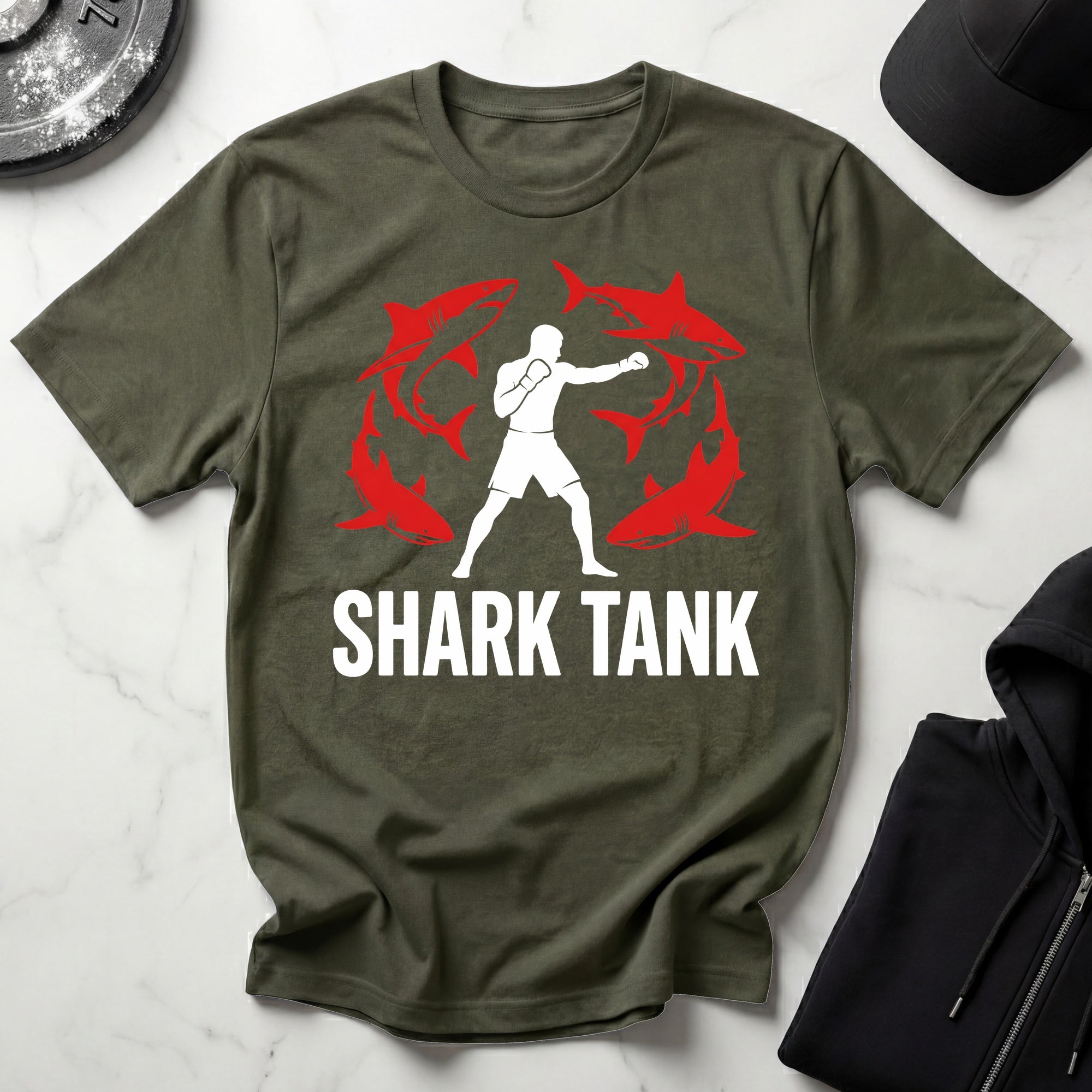 MMA Shark Tank Training Red Gym T-Shirt