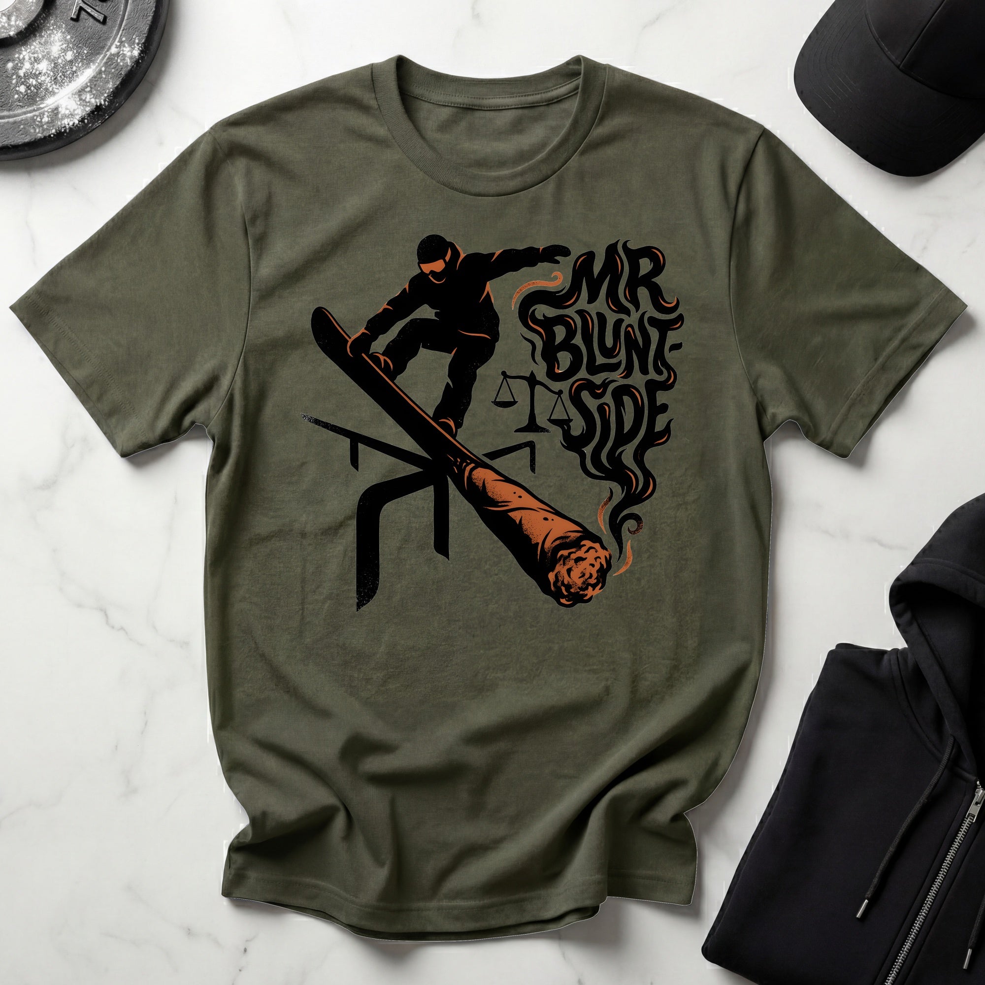 Mr Bluntside Snowboard Designer T-Shirt