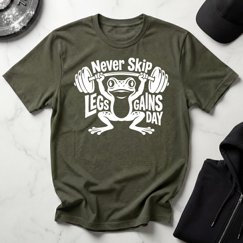 Never Skip Leg Day white Gym T-Shirt