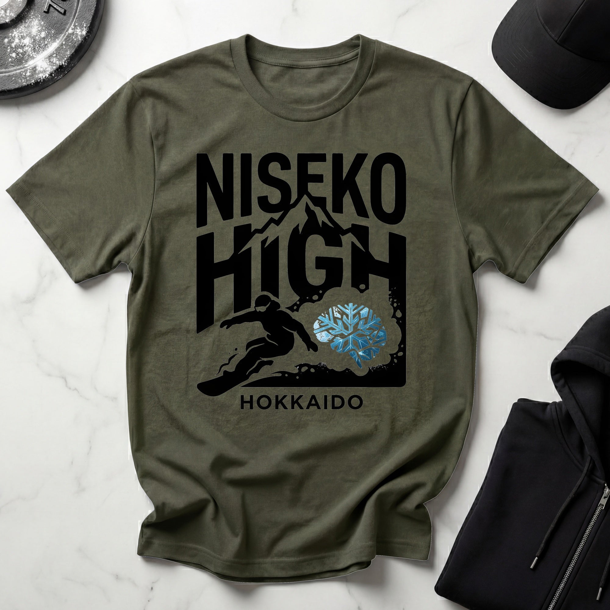 Niseko High Powder Rush Snowboarding Gymwear T-Shirt