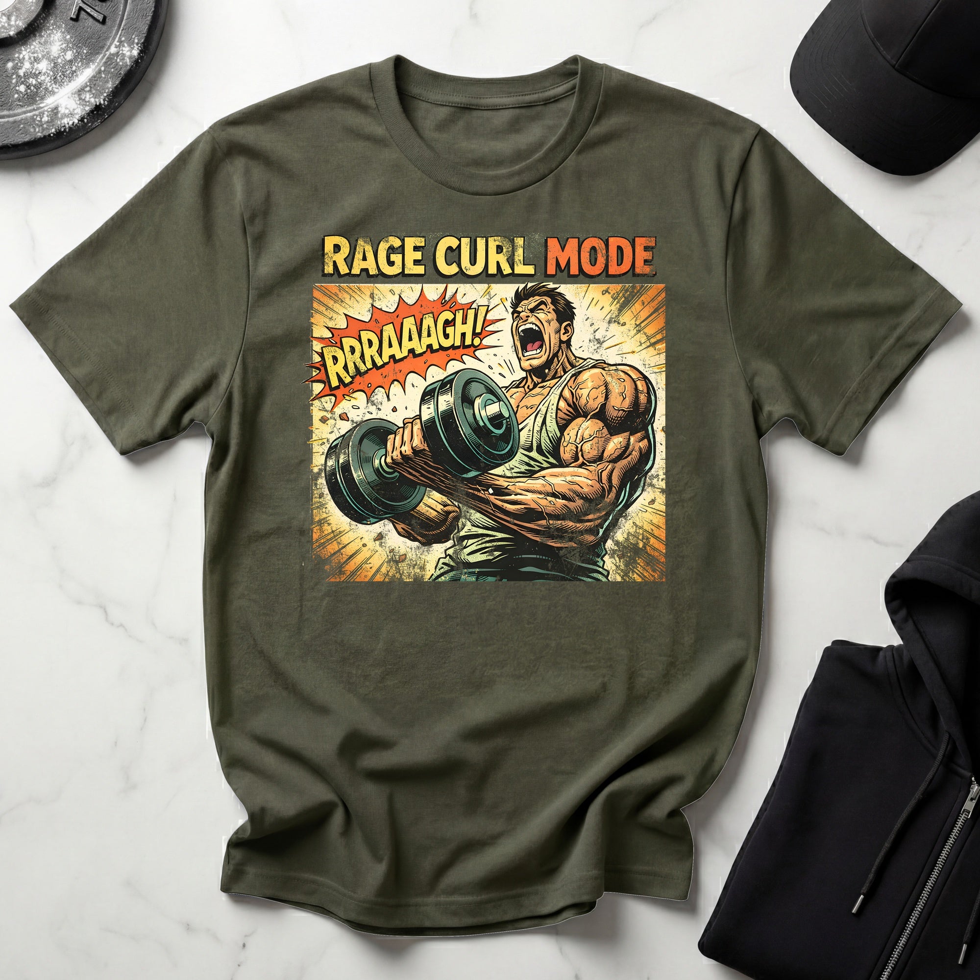 Retro Comic Rage Curl Gymwear T-Shirt