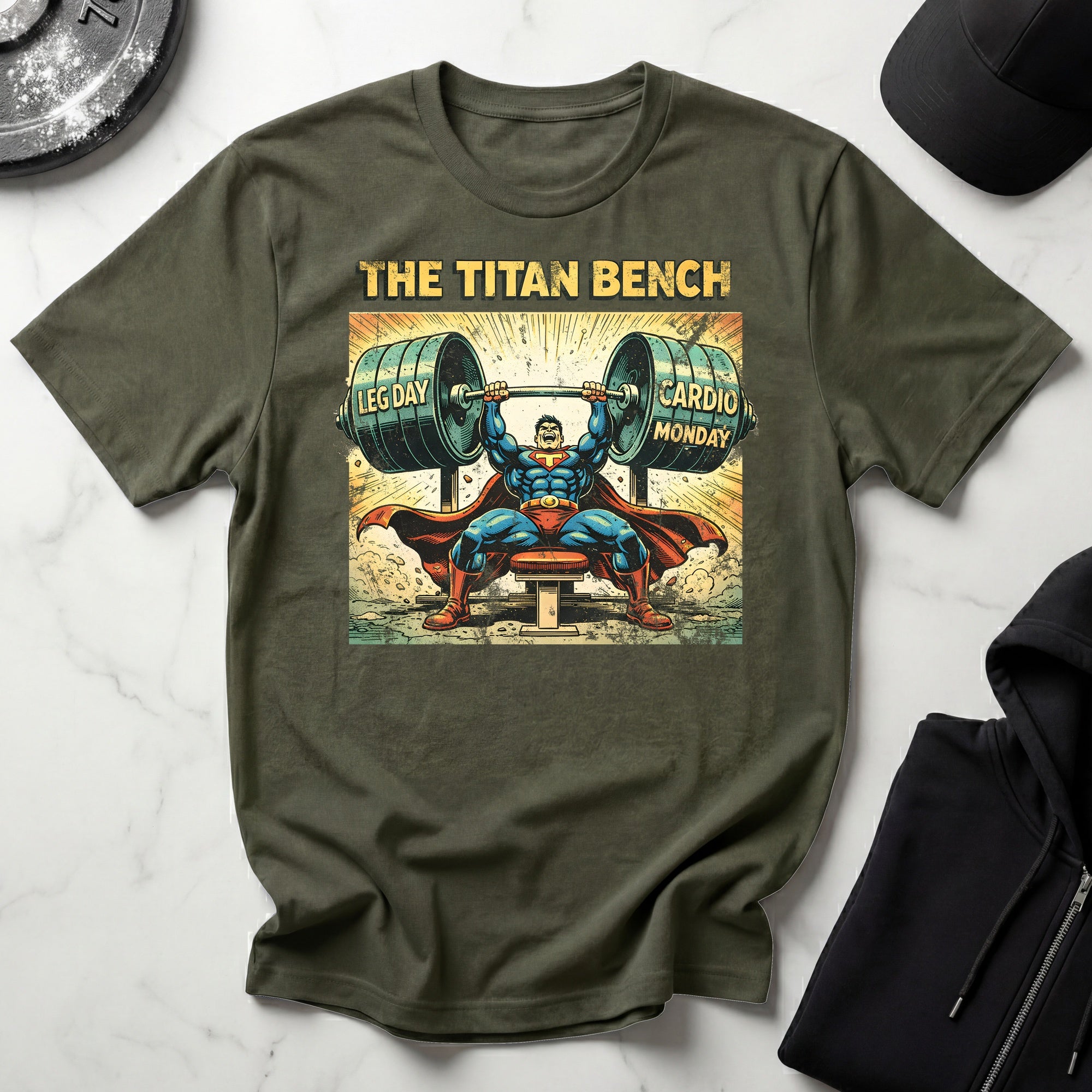 Retro Comic Titan Bench Gymwear T-Shirt