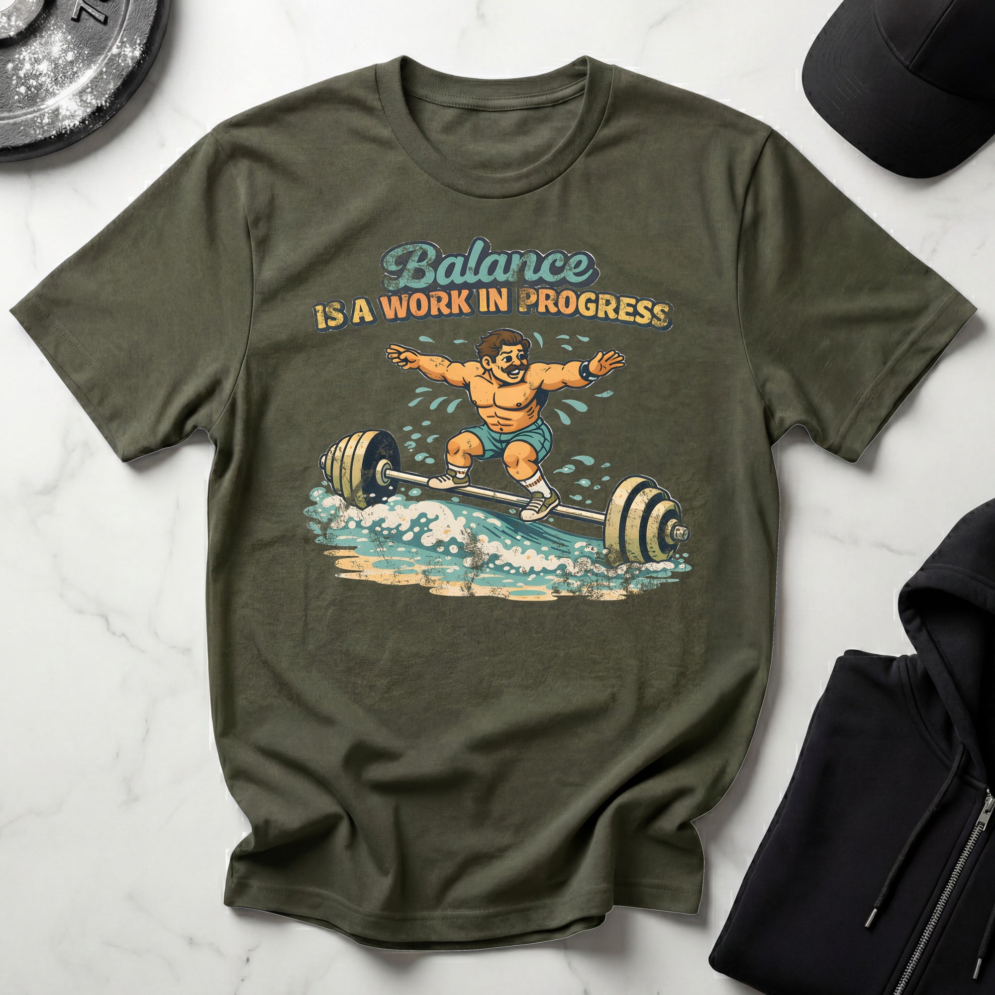 Retro Venice Balance In Progress Gymwear T-Shirt