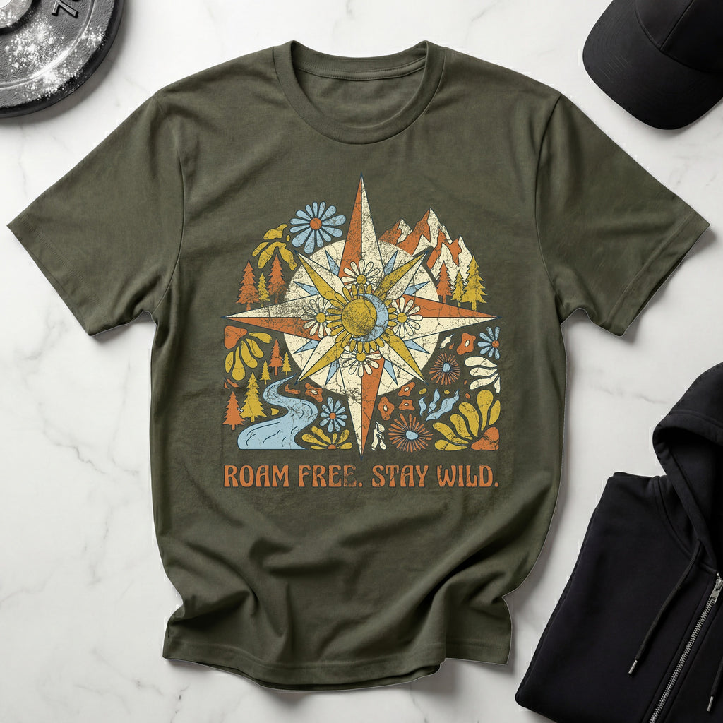 Roam Free Stay Wild Retro Gym T-Shirt