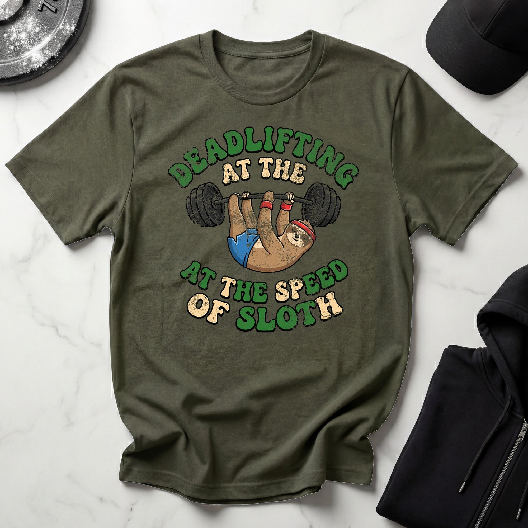 Deadlifting At The Speed of Sloth Vintage Gym T-Shirt