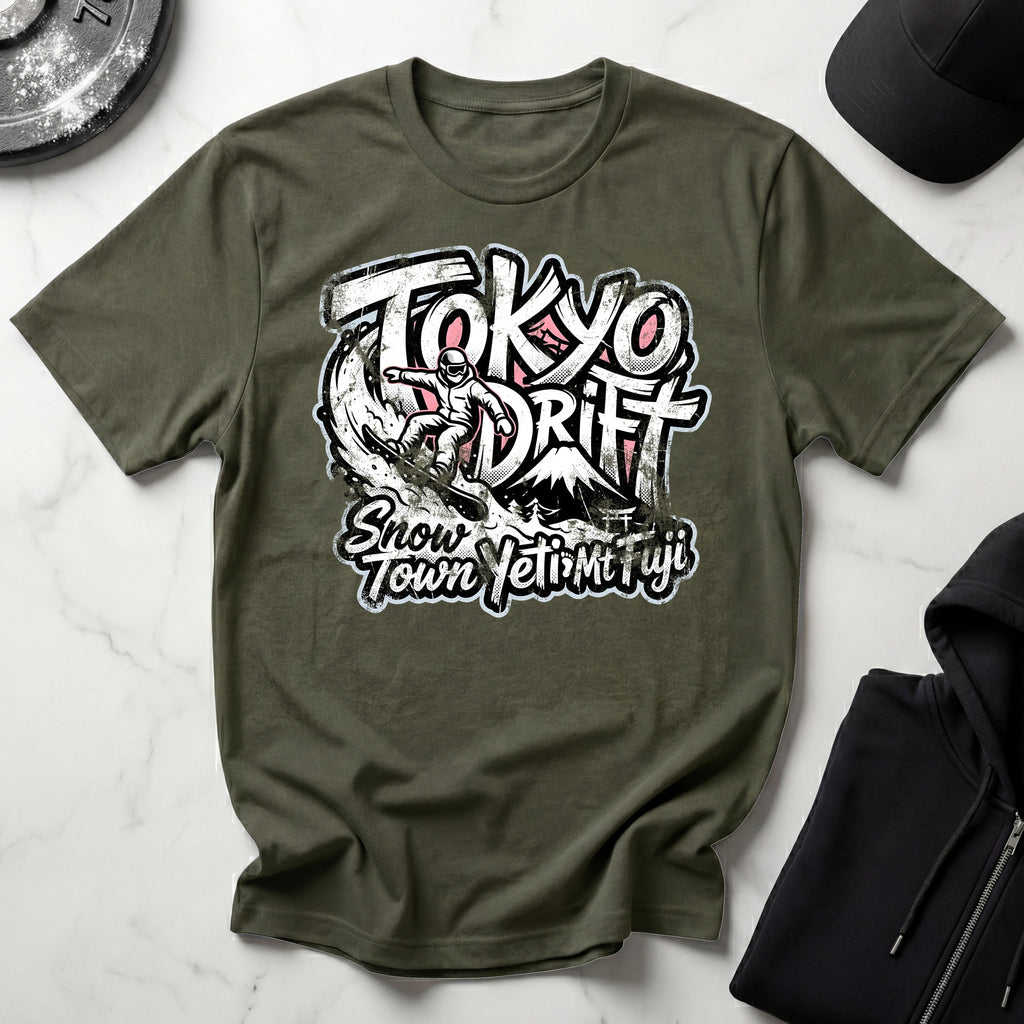 Snow Town Yeti Drift Snowboarder T-Shirt