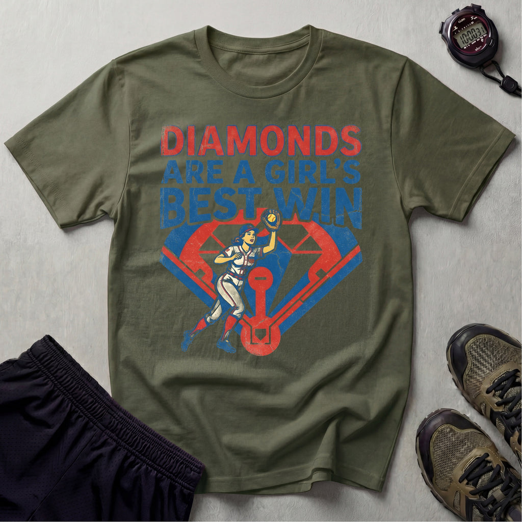 Softball Diamonds Girls Are Best Win Gym T-Shirt