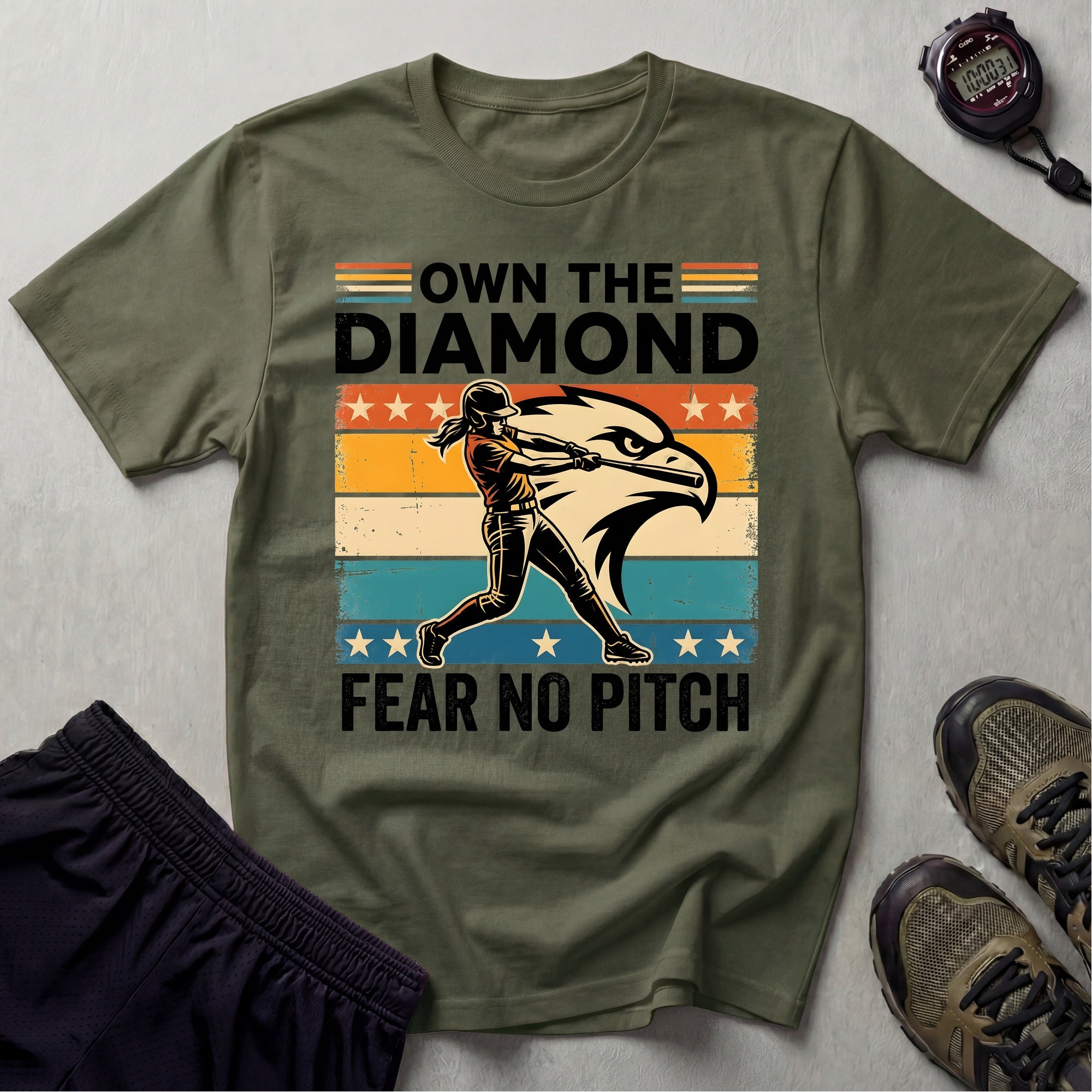 Fear No Pitch Softball USA Graphic T-Shirt