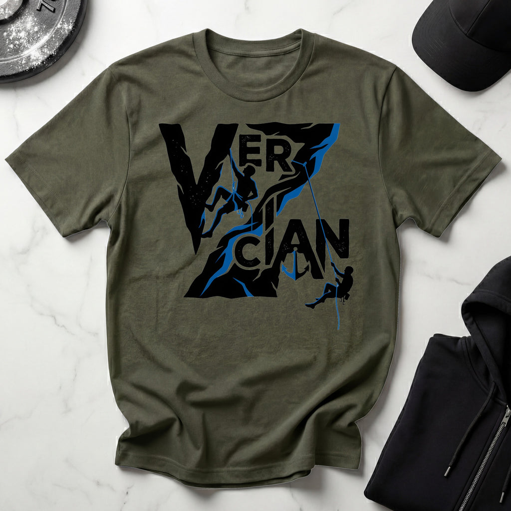 Vertican Rock Climber Designer Gym T-Shirt