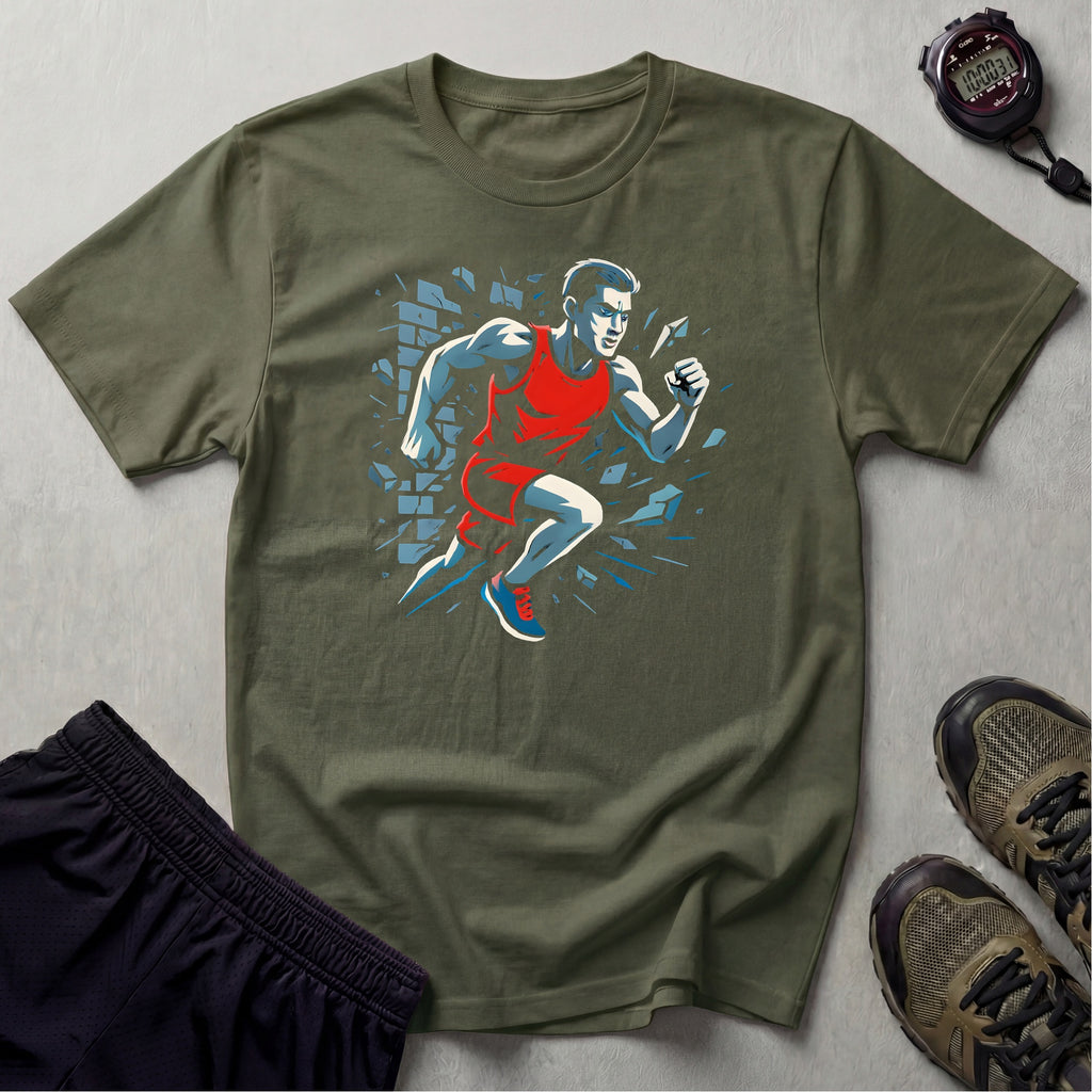 Runner Breaks Through Wall T-Shirt