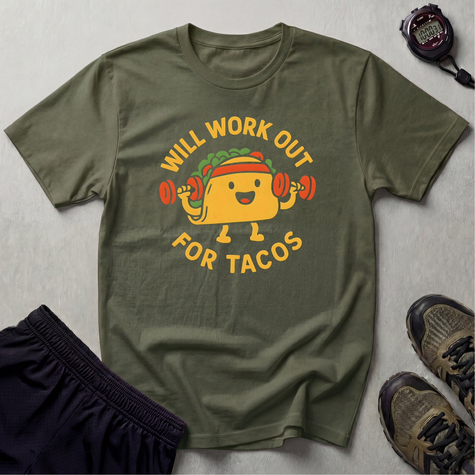 Taco Weightlifting Mascot T-Shirt
