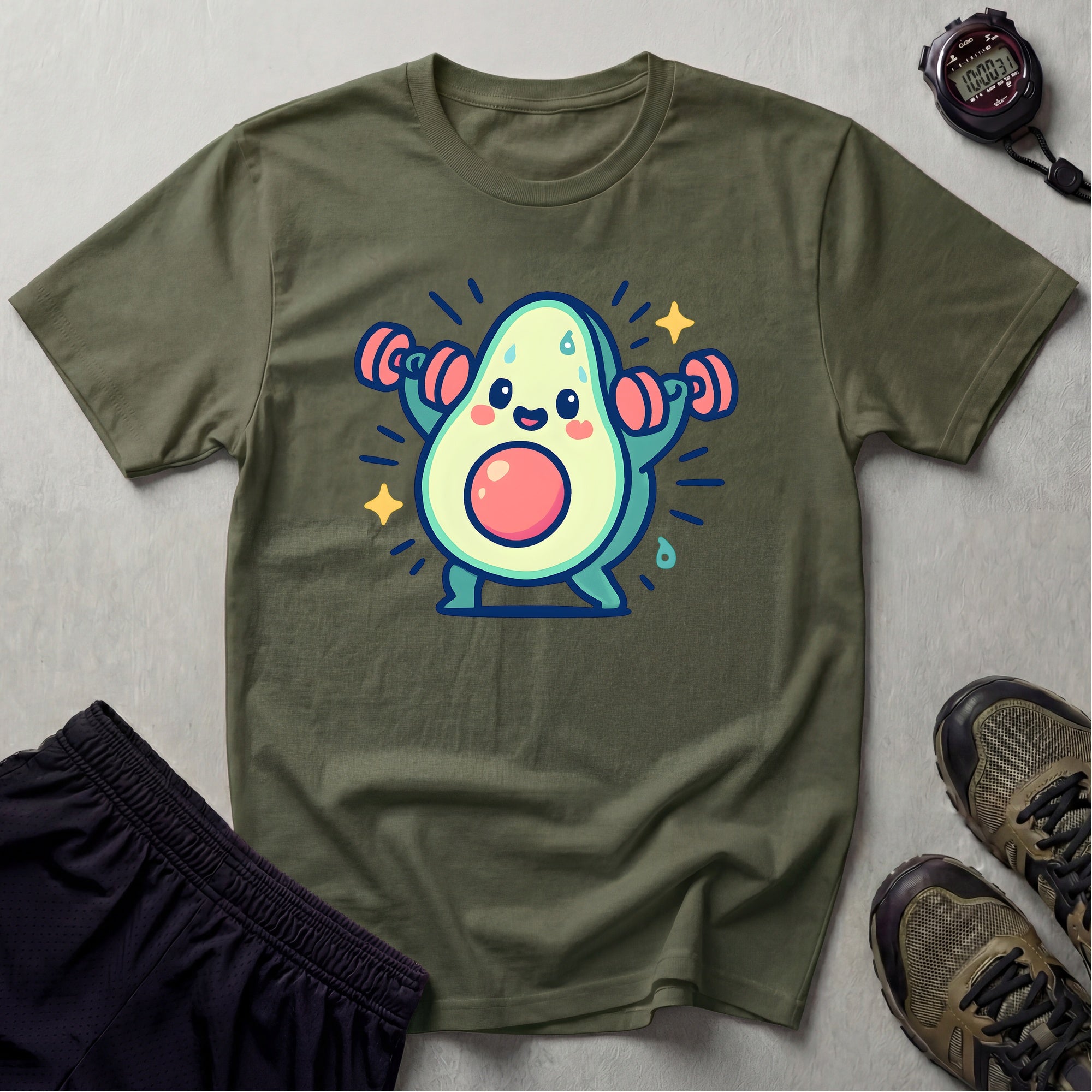 Avocado Lifting Weights T-Shirt