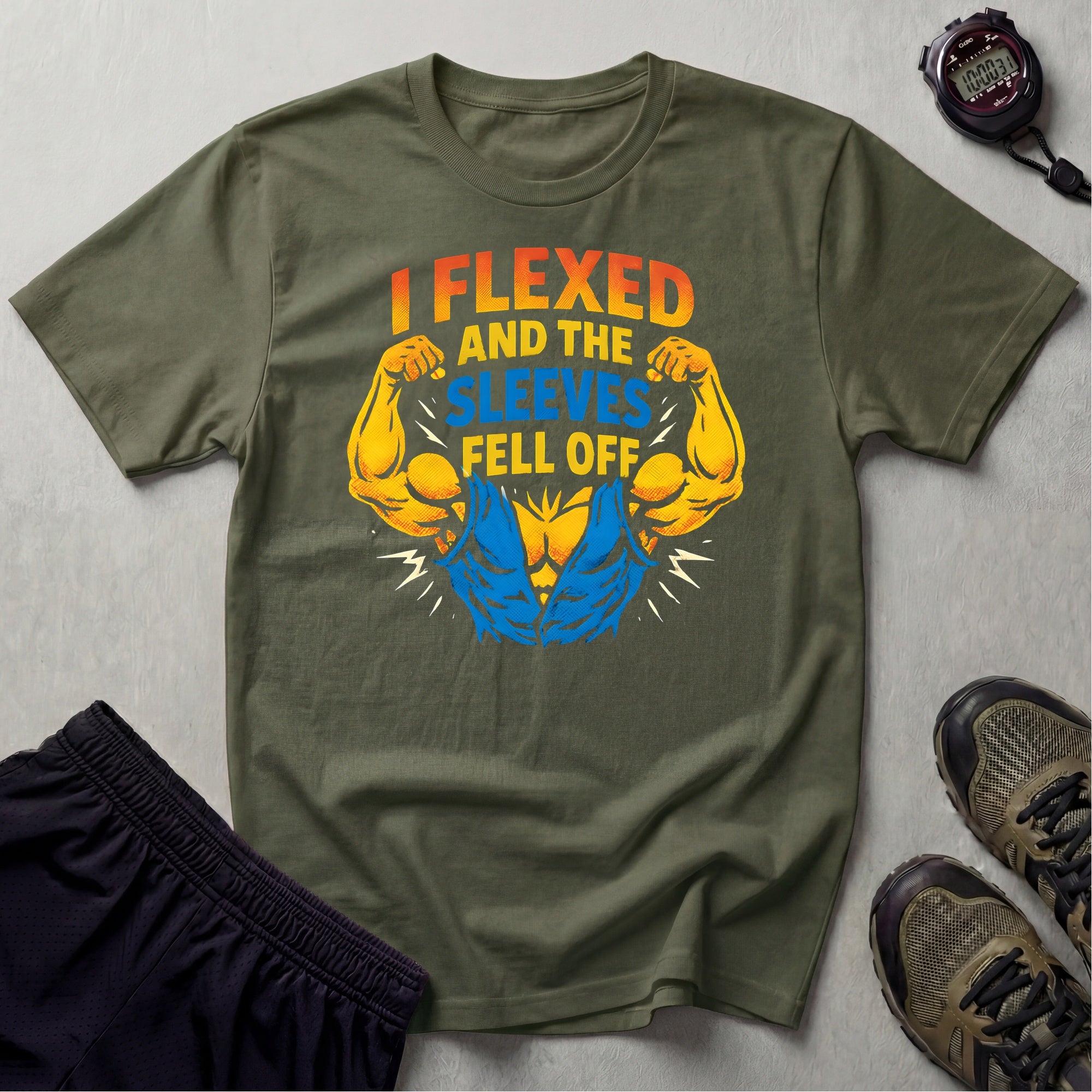 Flexed Arms Sleeves Off T-Shirt