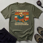 Napping Bear in Activewear T-Shirt