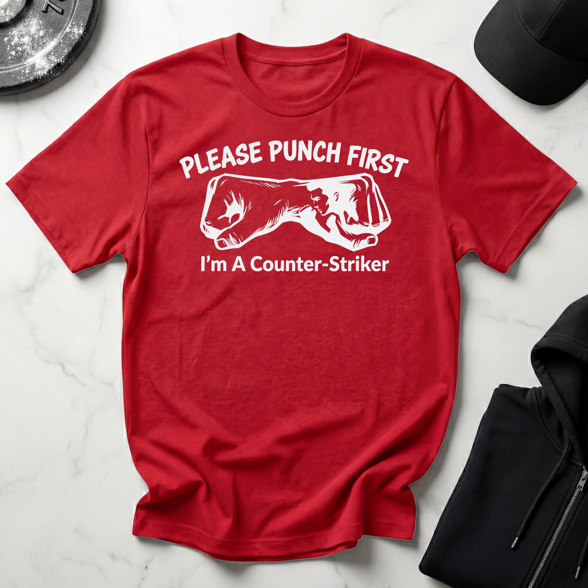 Please Punch First Counterstriker Gym T-Shirt
