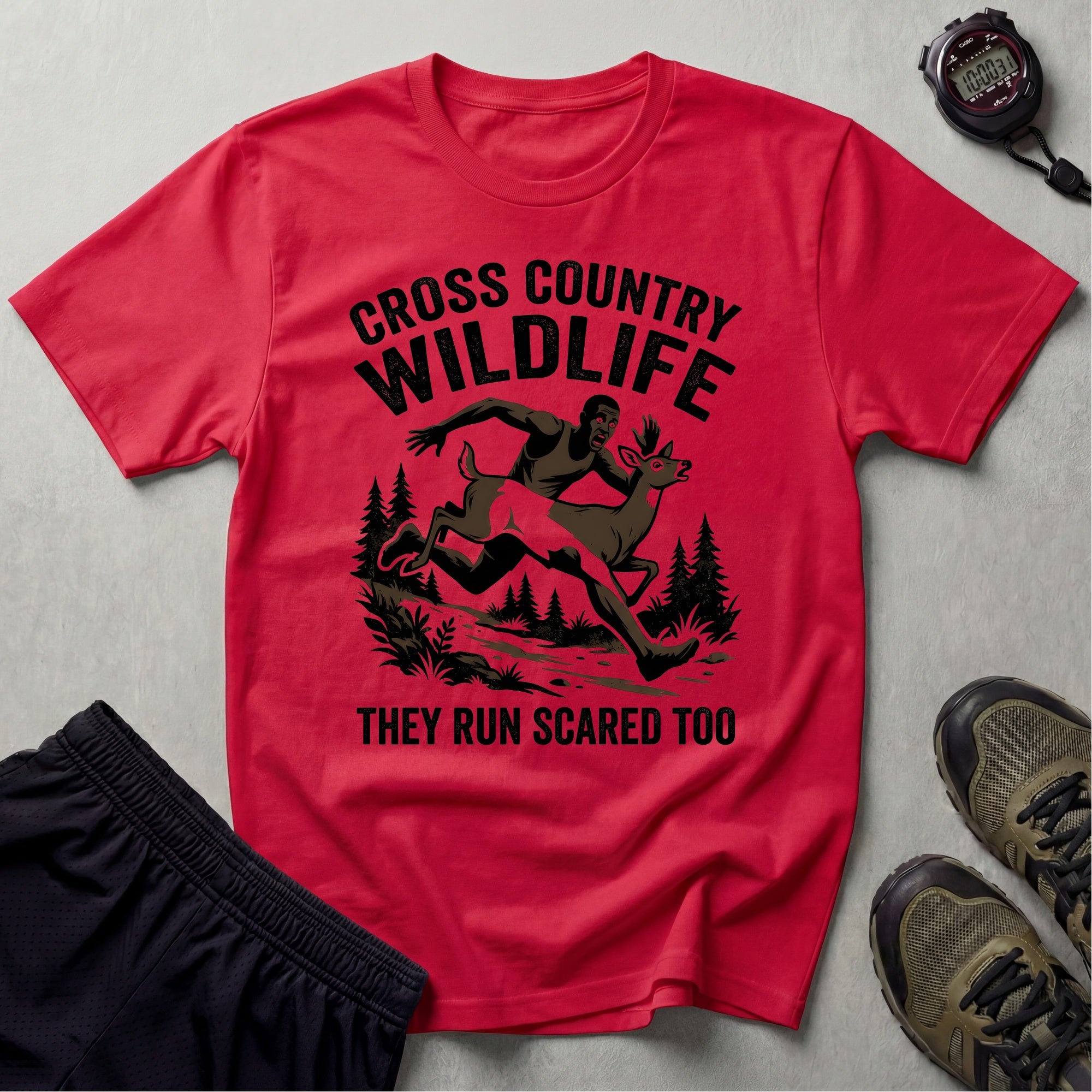 Cross Country Wildlife Run Scared Too T-Shirt