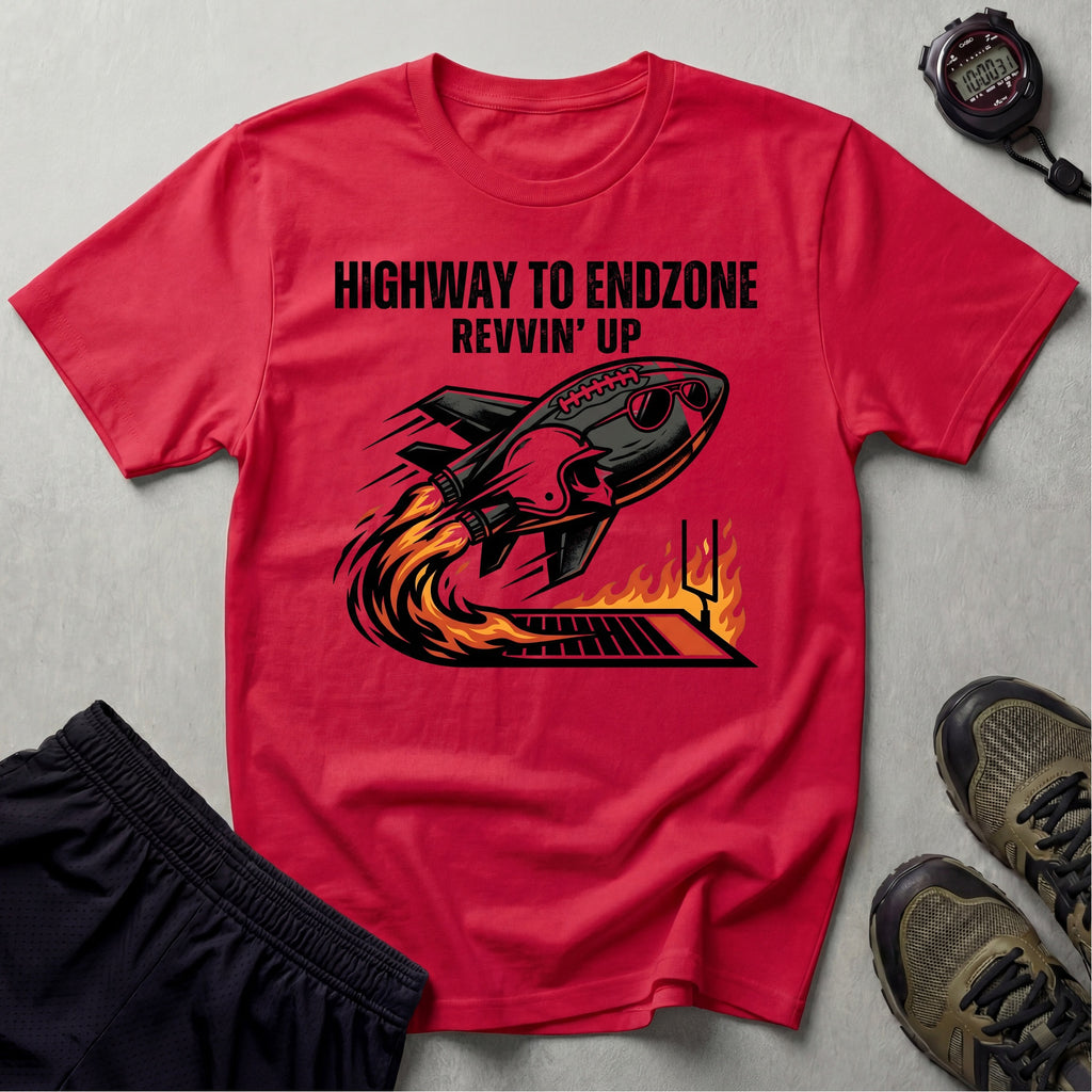 Gridiron Highway To Endzone Rev Up Gym T-Shirt