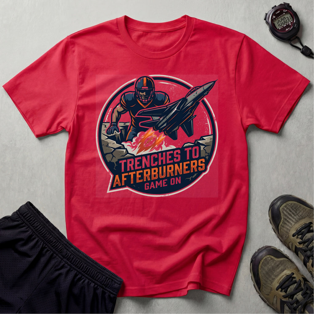 Gridiron Trenches To Afterburners Gym T-Shirt