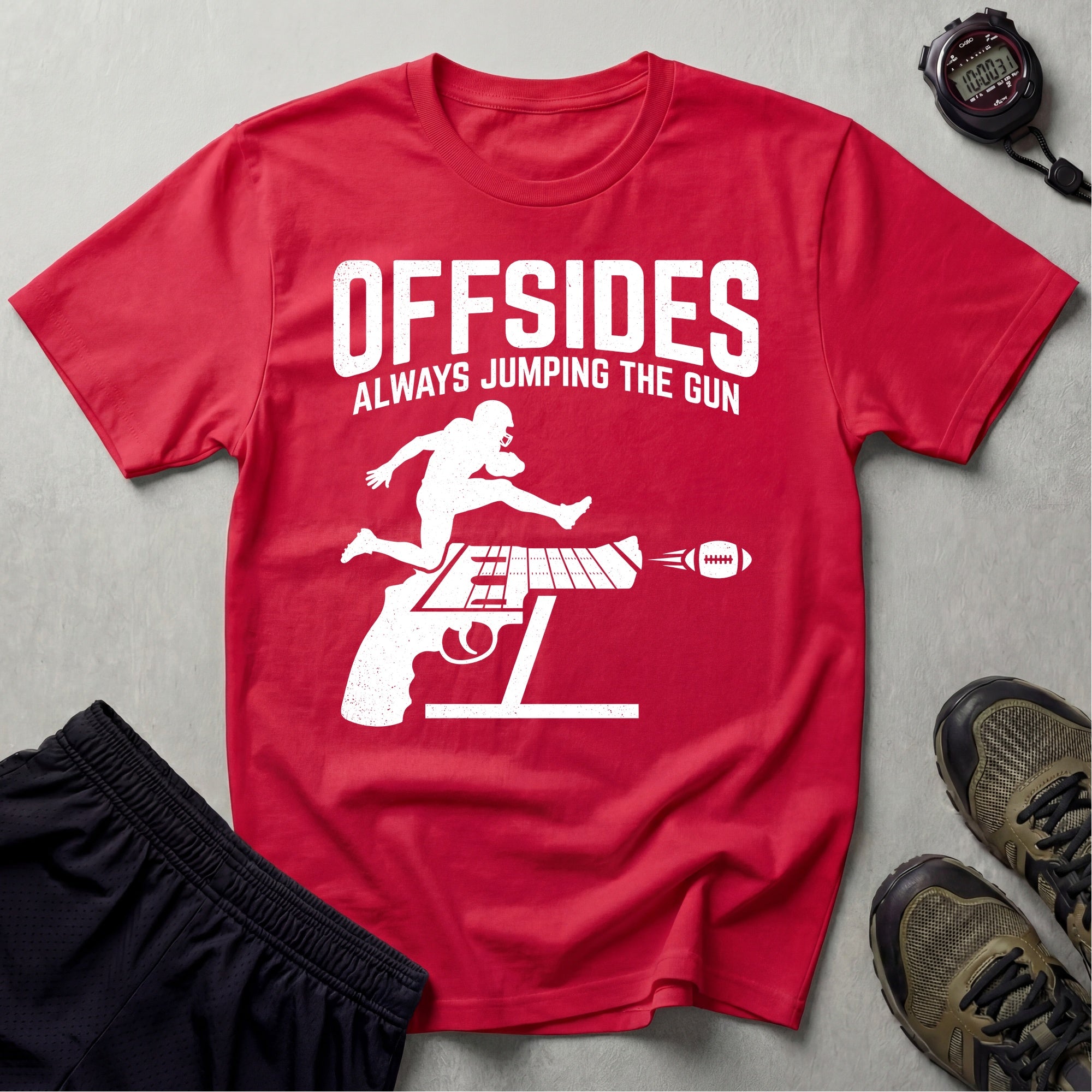 Gridiron Offsides Always Jump The Gun Gym T-Shirt