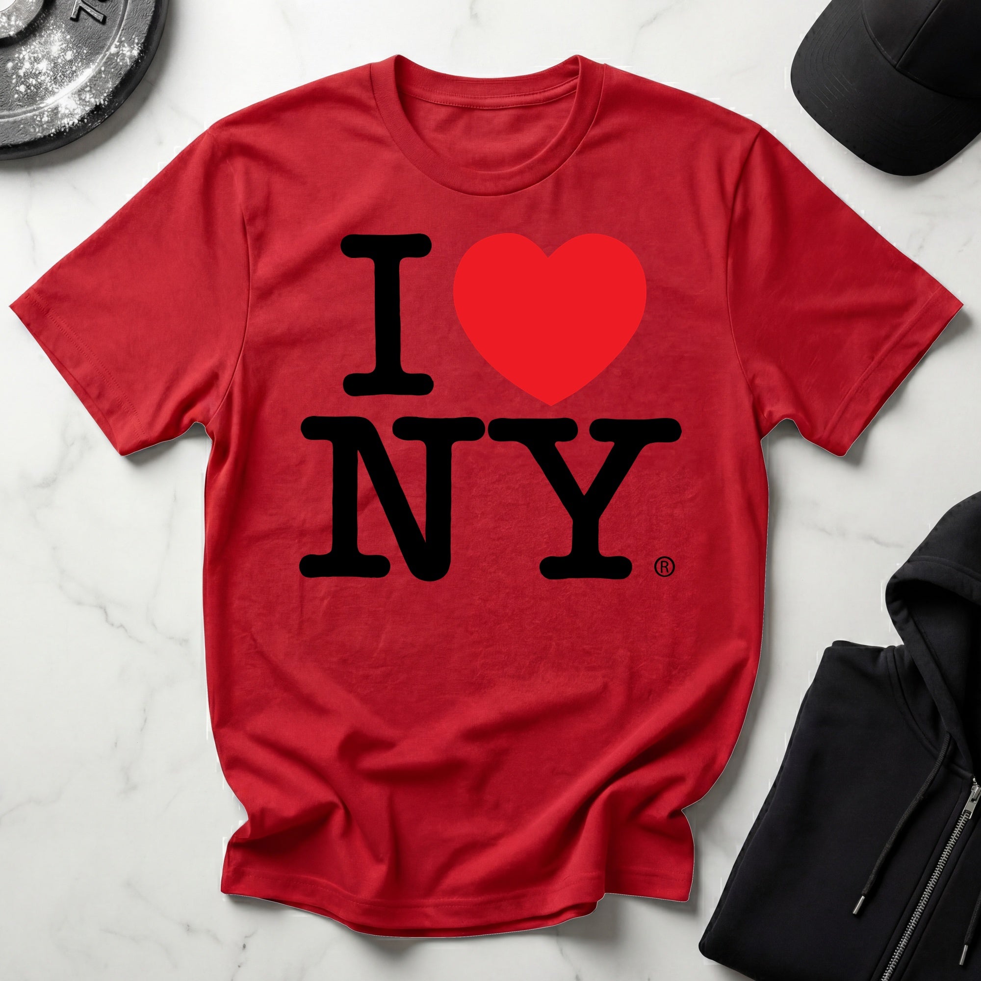 I Love NY Classic Black Designer Gymwear T-Shirt