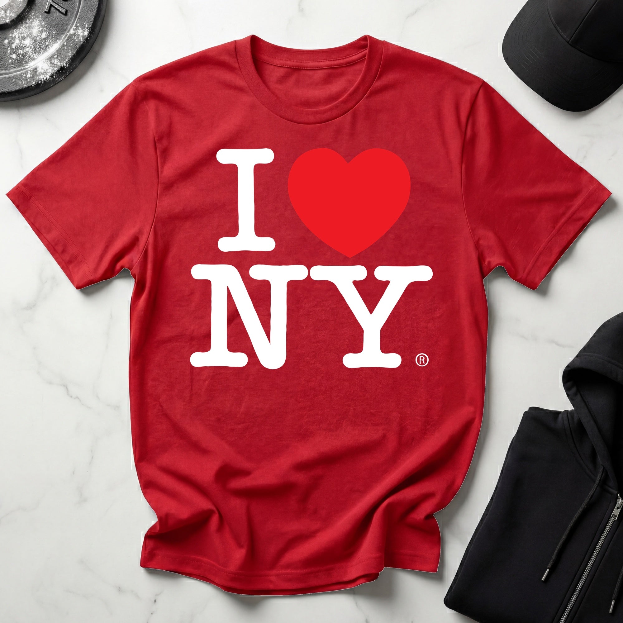 I Love NY Classic White Designer Gymwear T-Shirt