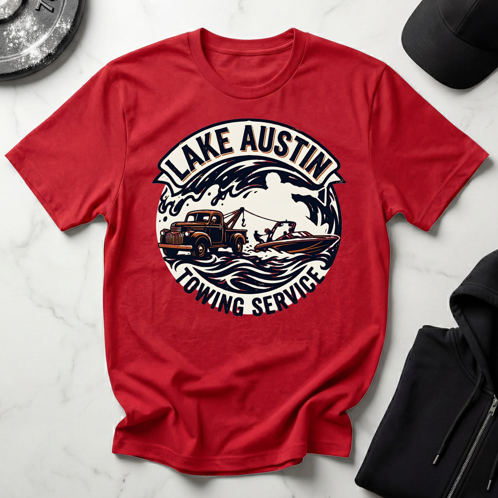 Lake Austin Towing Wakeboard Designer Gym T-Shirt