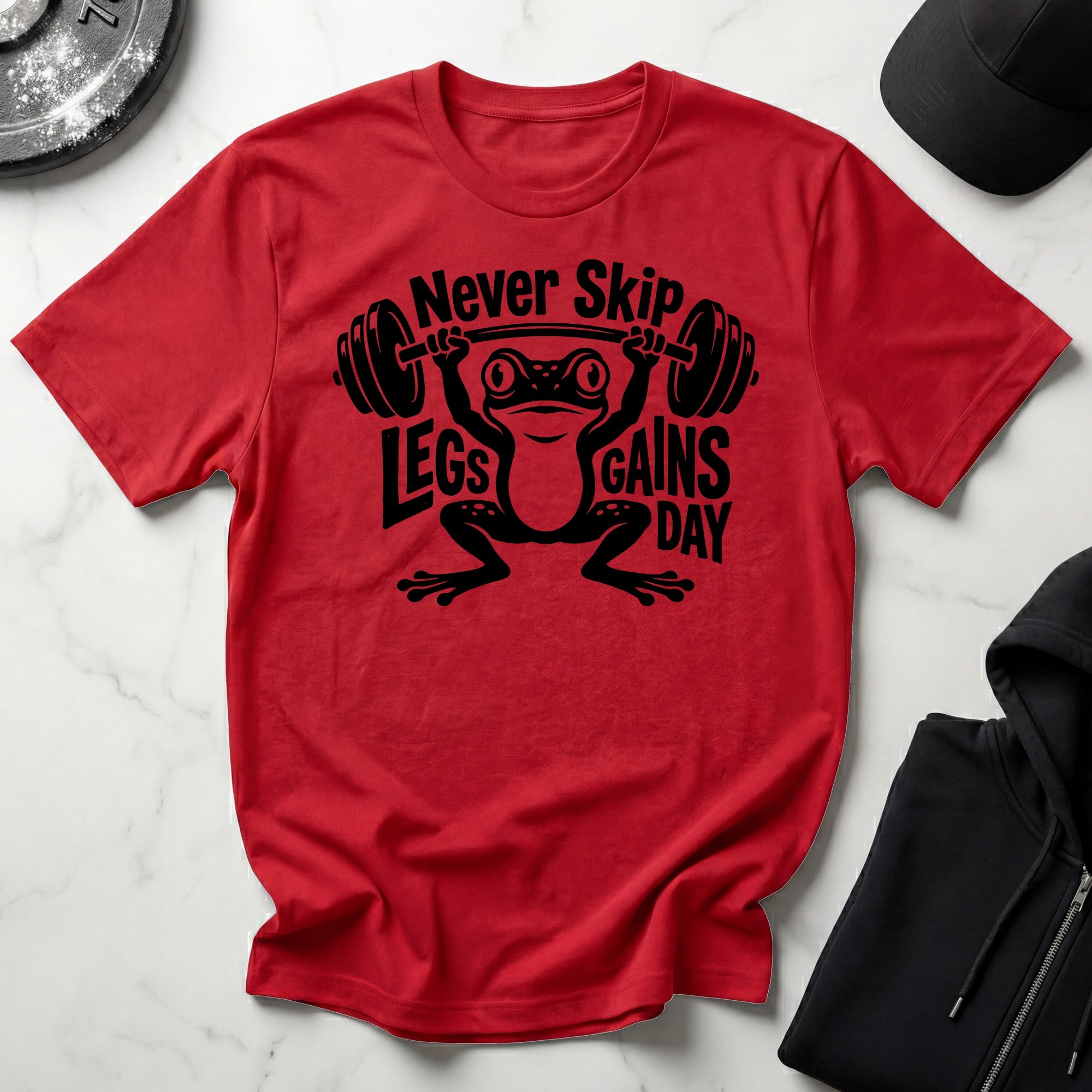 Never Skip Leg Day black Gym T-Shirt