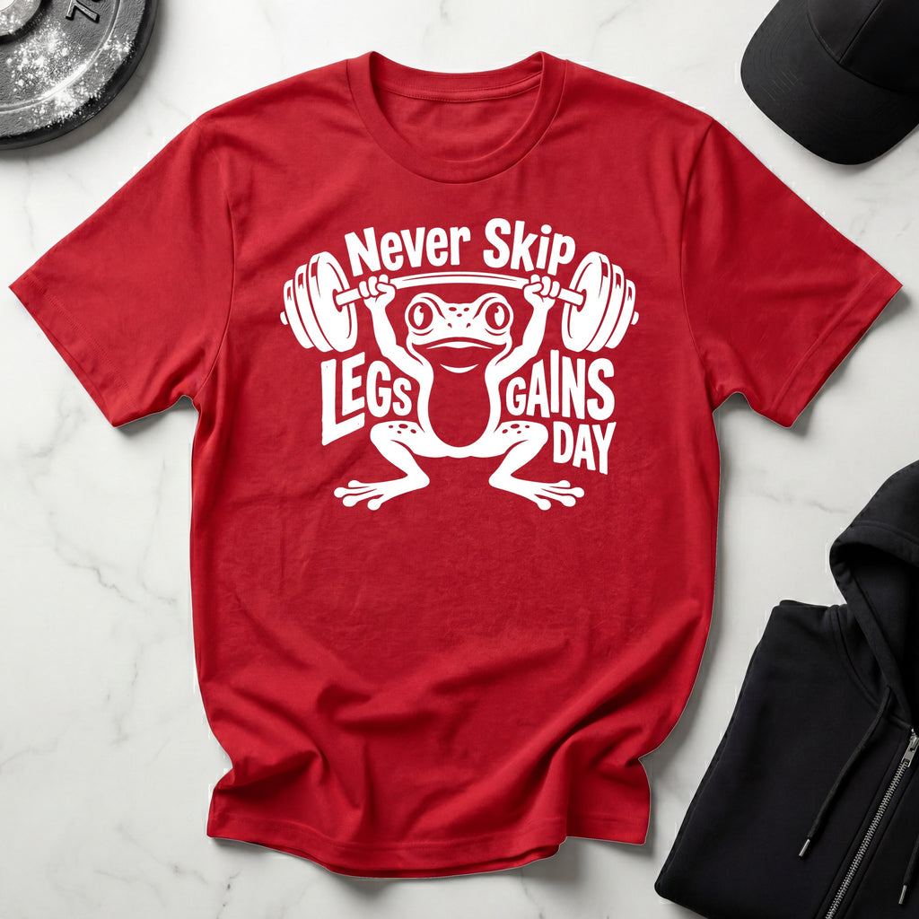 Never Skip Leg Day white Gym T-Shirt