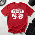 Never Skip Leg Day white Gym T-Shirt