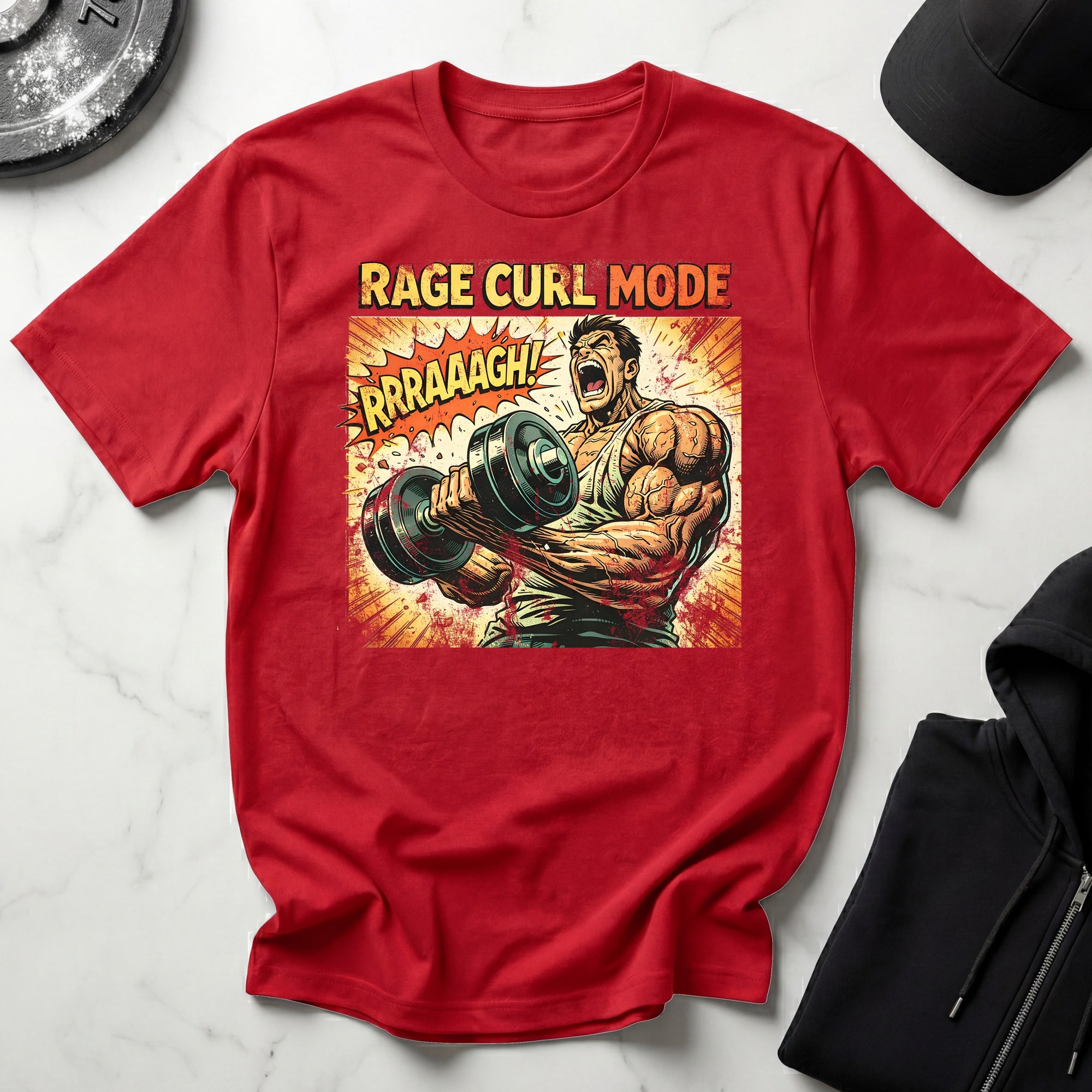 Retro Comic Rage Curl Gymwear T-Shirt