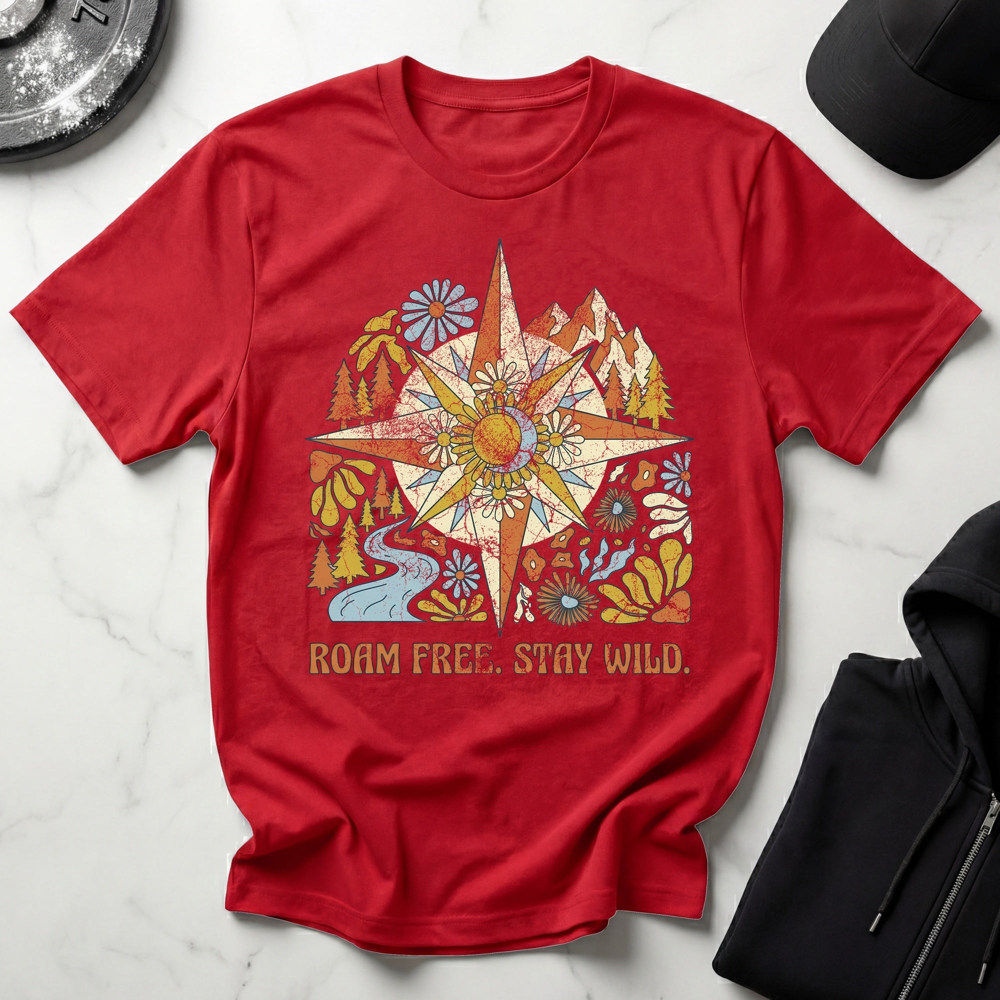 Roam Free Stay Wild Retro Gym T-Shirt