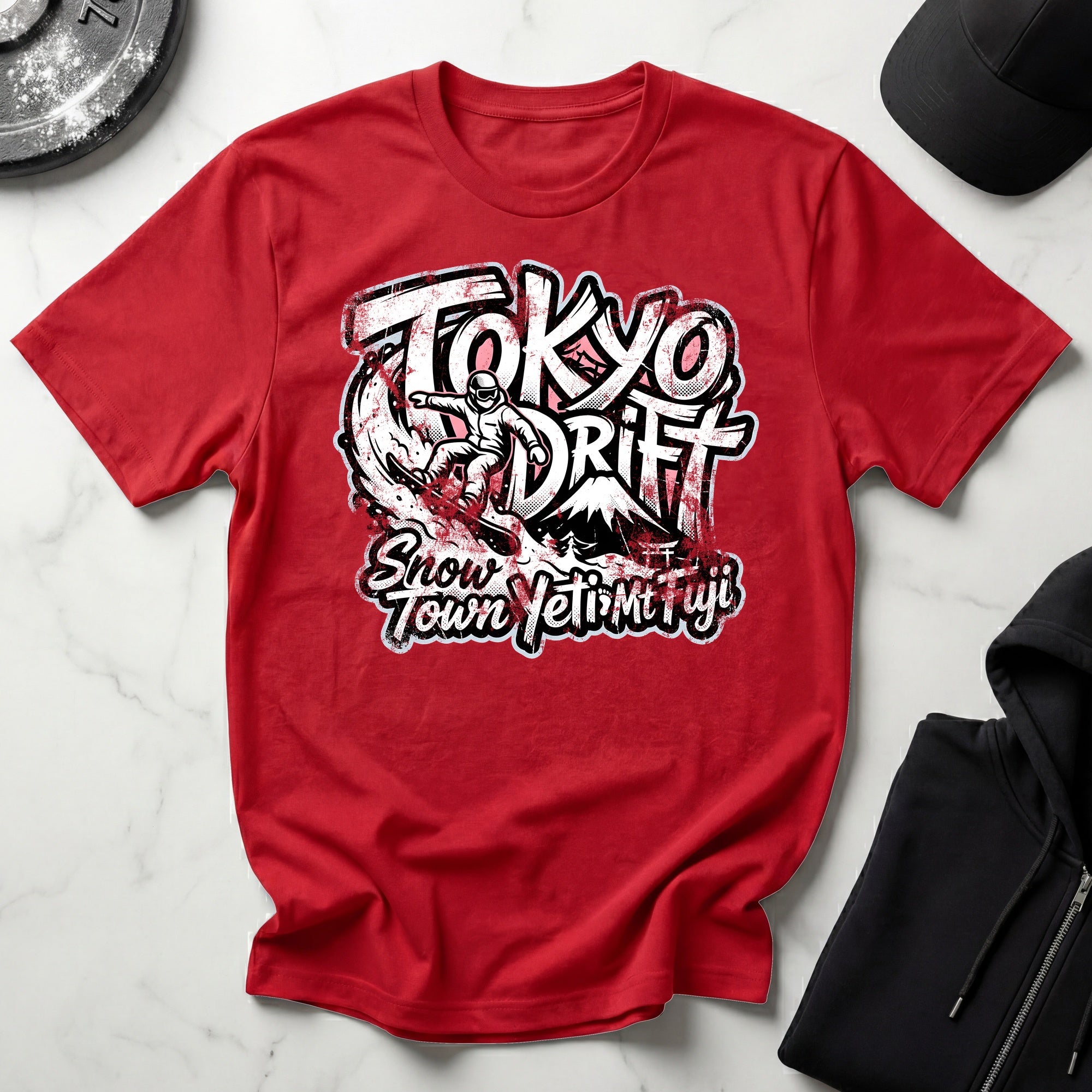 Snow Town Yeti Drift Snowboarder T-Shirt