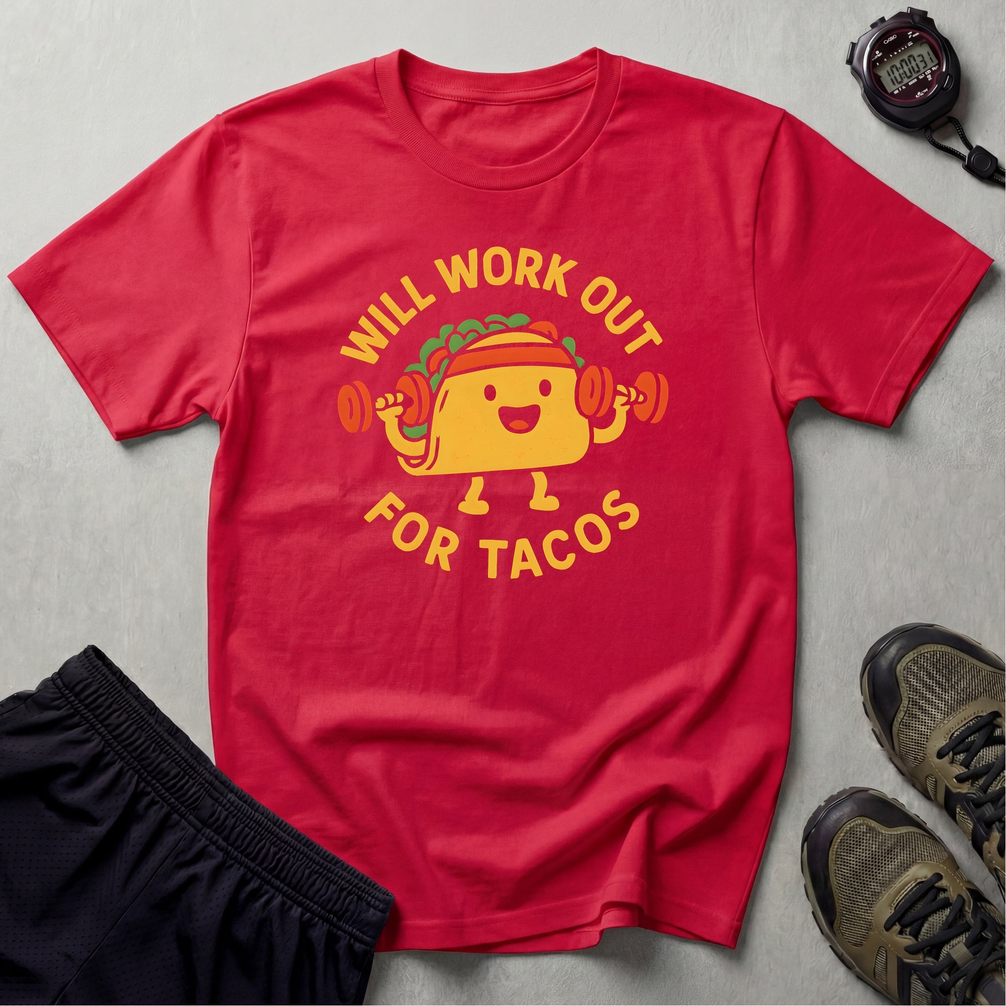 Taco Weightlifting Mascot T-Shirt