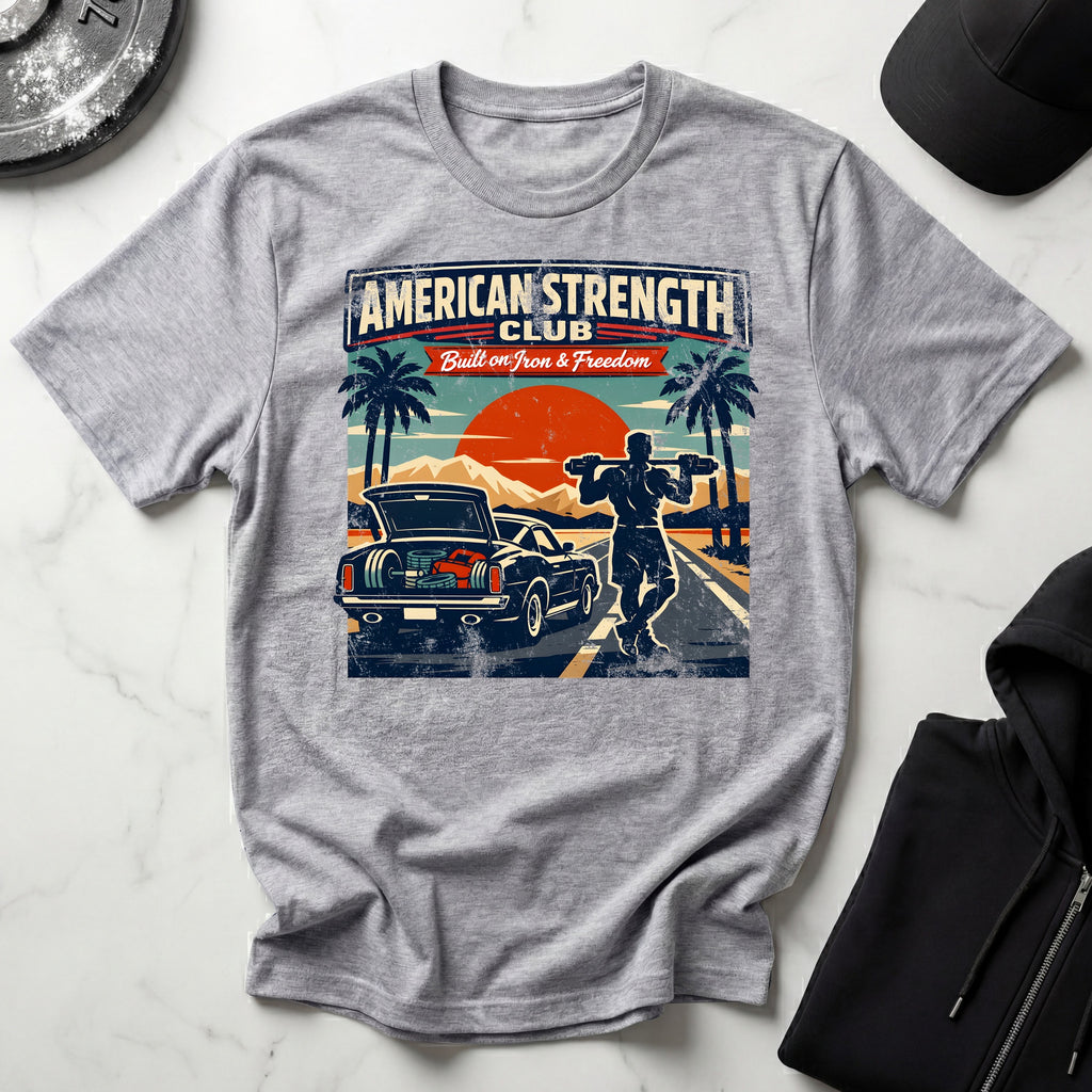 Amercan Strength Club Train Hard Gymwear T-Shirt