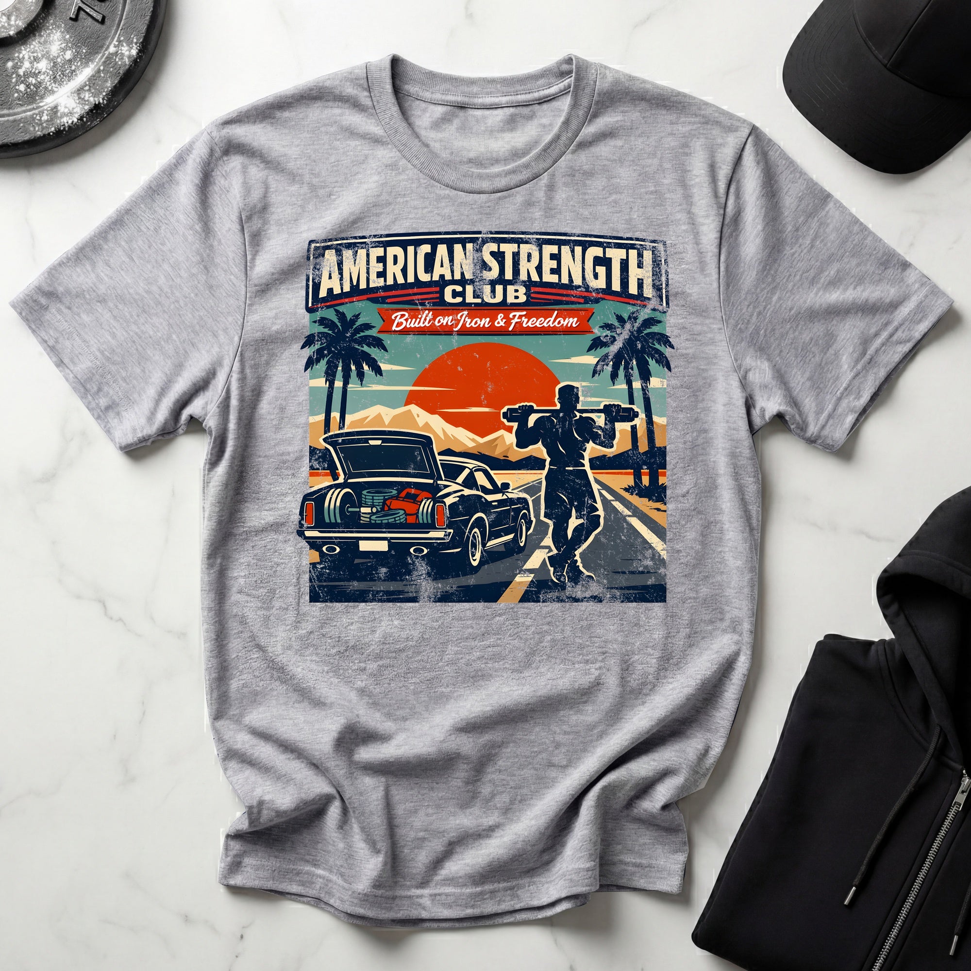 Amercan Strength Club Train Hard Gymwear T-Shirt