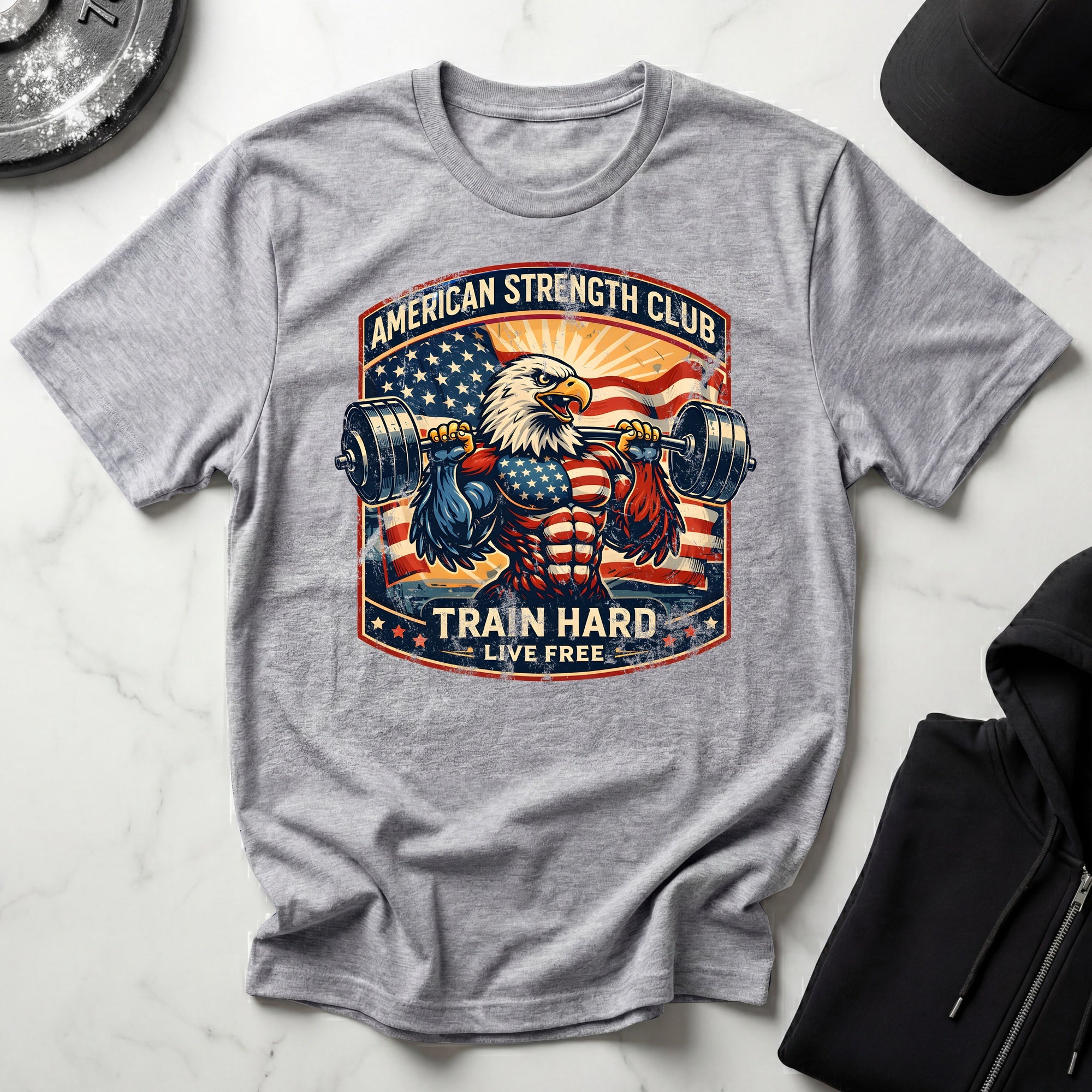 Amercan Strength Club Gymwear Stay Free T-Shirt