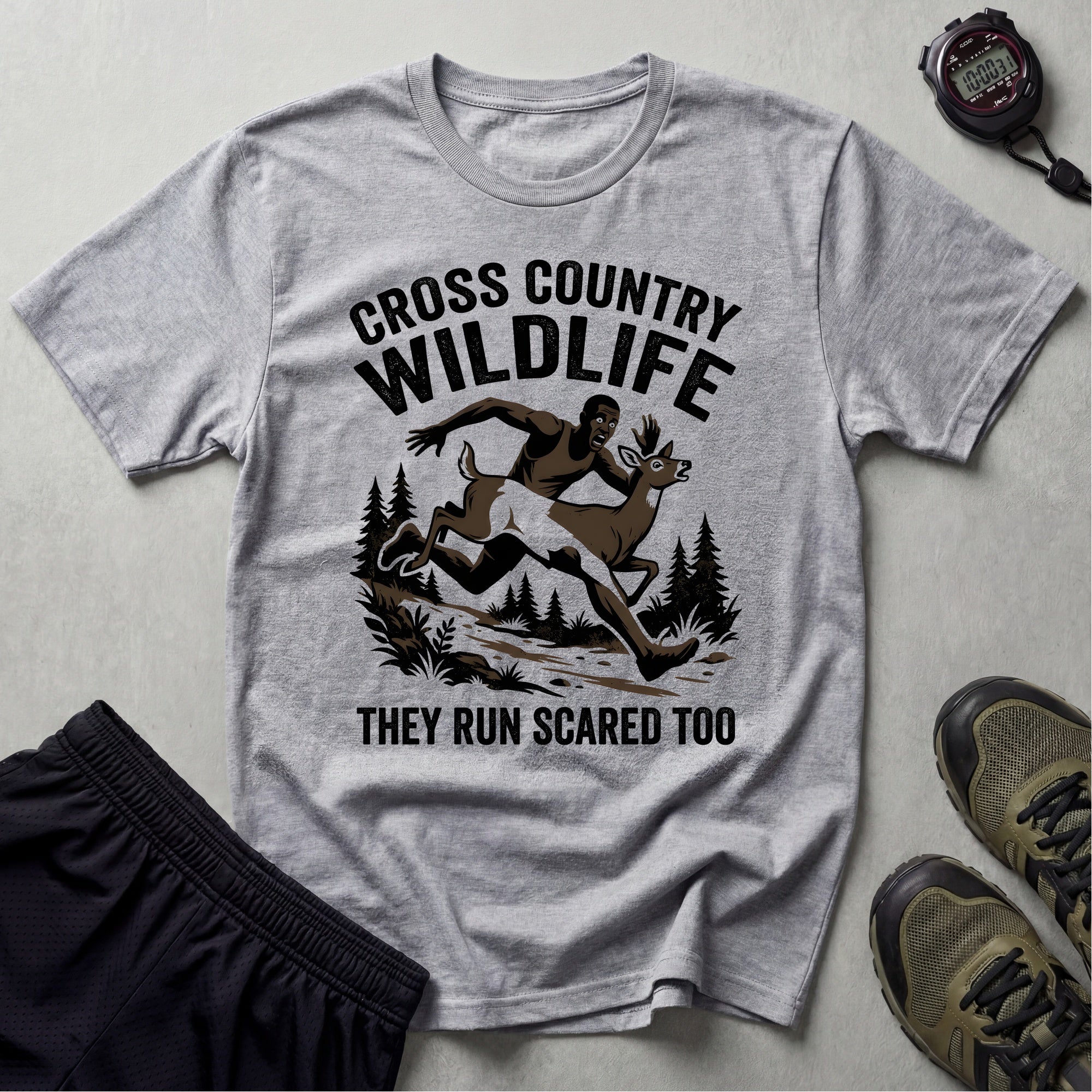 Cross Country Wildlife Run Scared Too T-Shirt